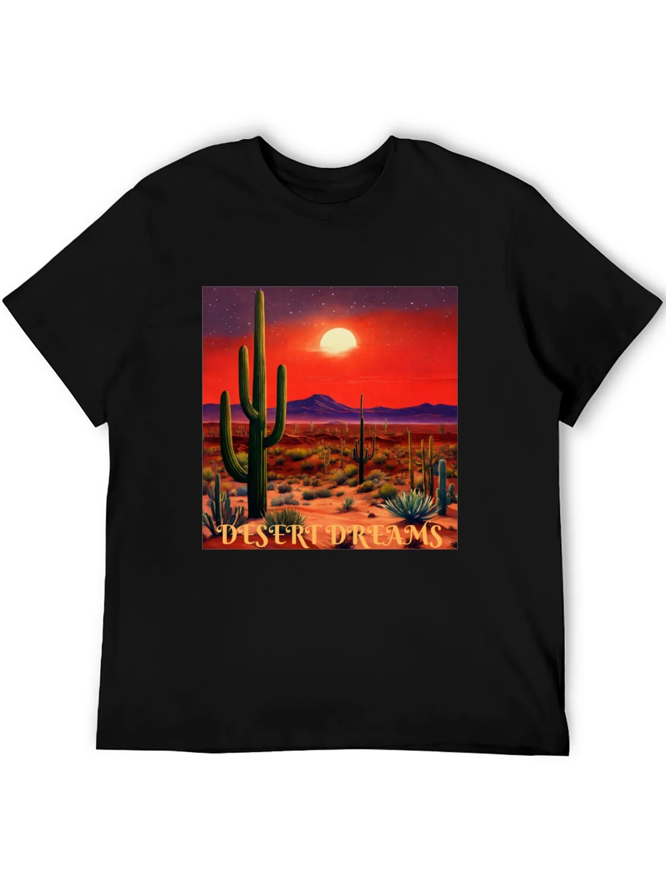 Desert Dreams Graphic T-Shirt - Black Cotton Tee