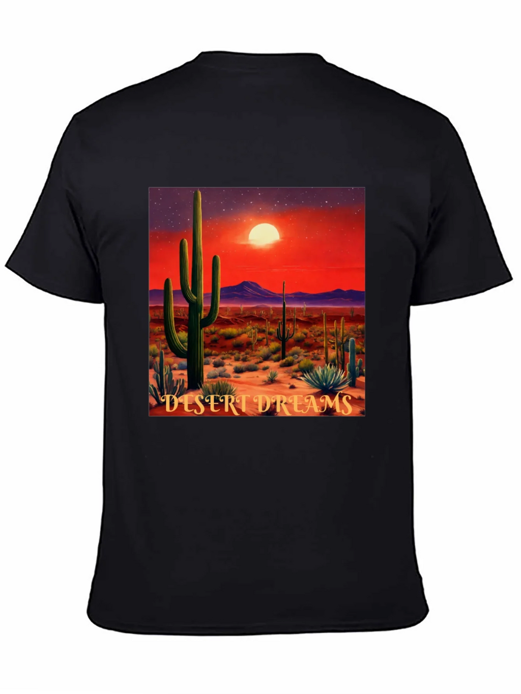 Desert Dreams Graphic T-Shirt - Black Cotton Tee