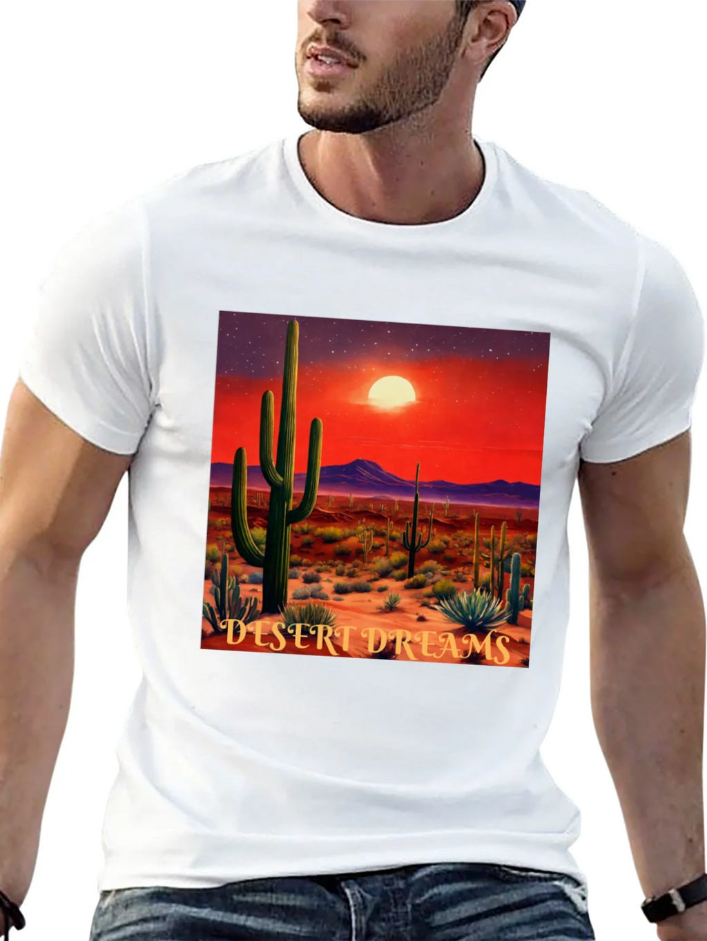 Desert Dreams Graphic T-Shirt - Black Cotton Tee
