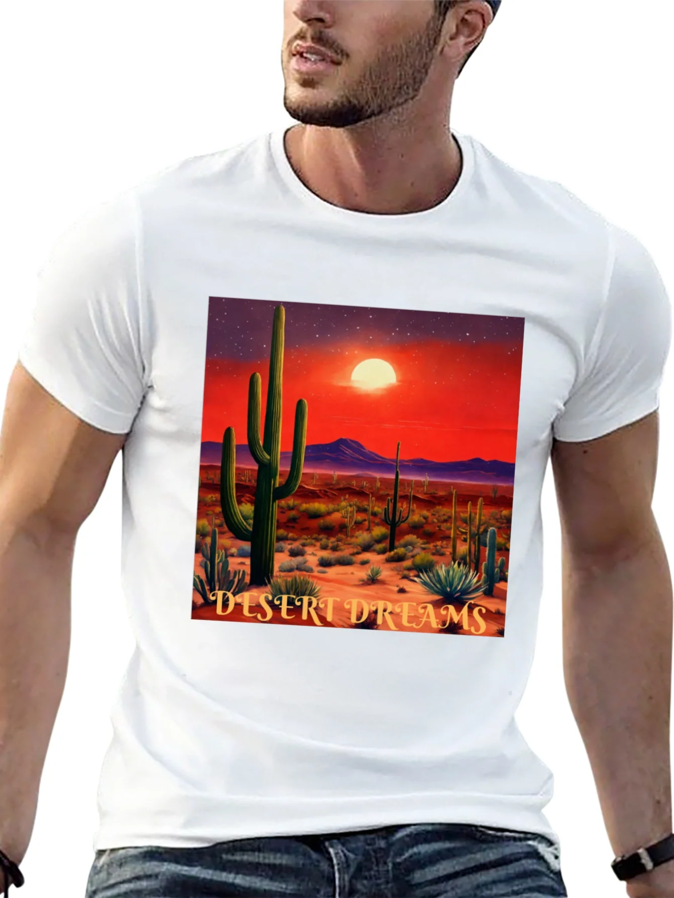 Desert Dreams Graphic T-Shirt - Black Cotton Tee