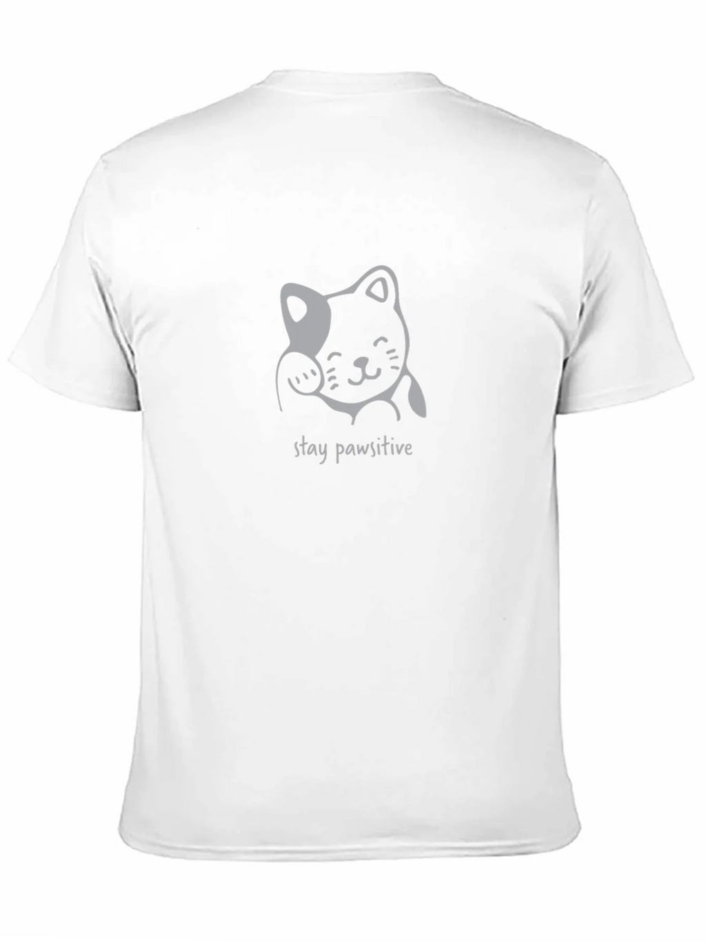 Stay Pawsitive Cat Graphic Tee - Black