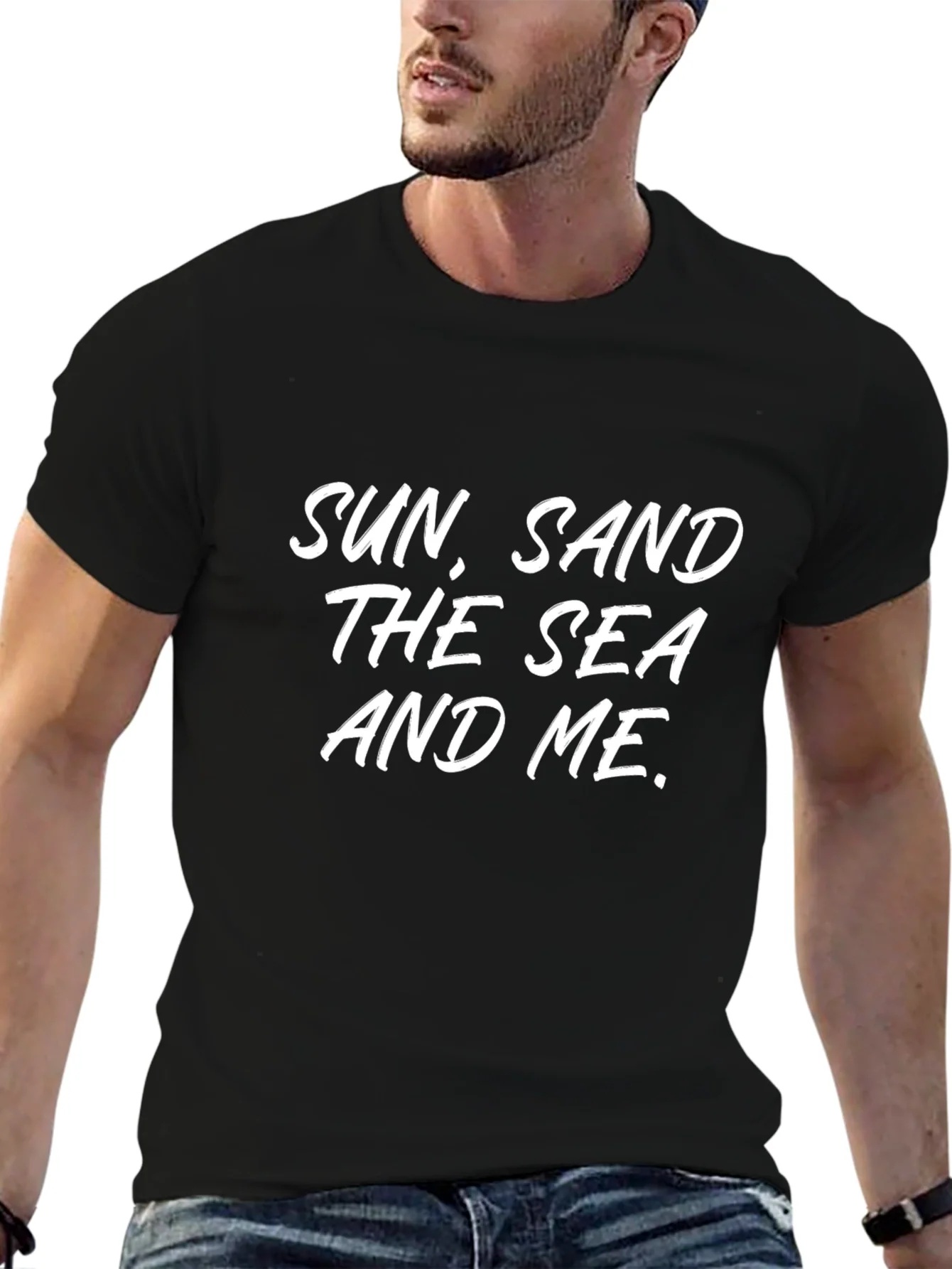 Sun Sand The Sea and Me Black T-Shirt