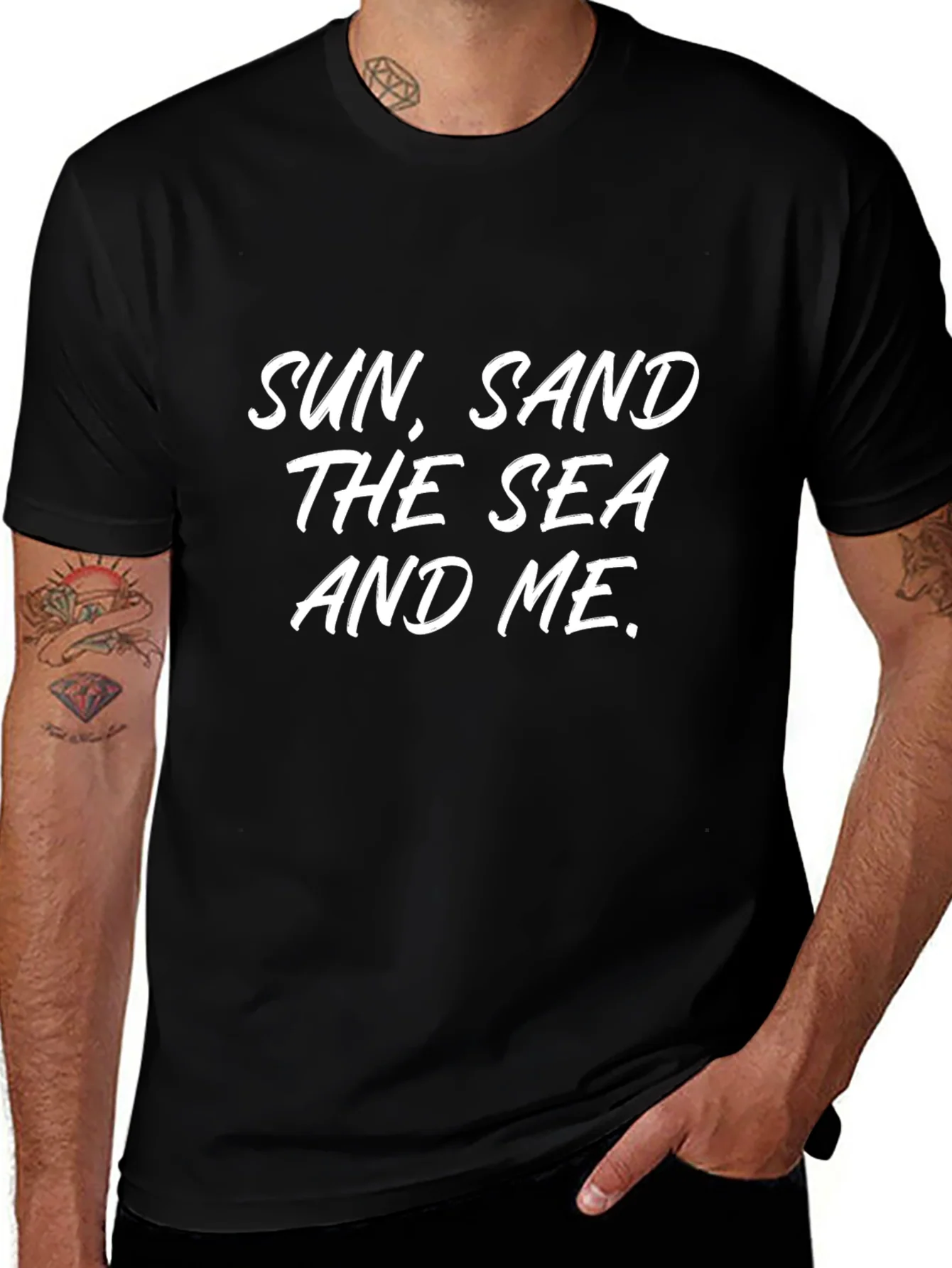 Sun Sand The Sea and Me Black T-Shirt
