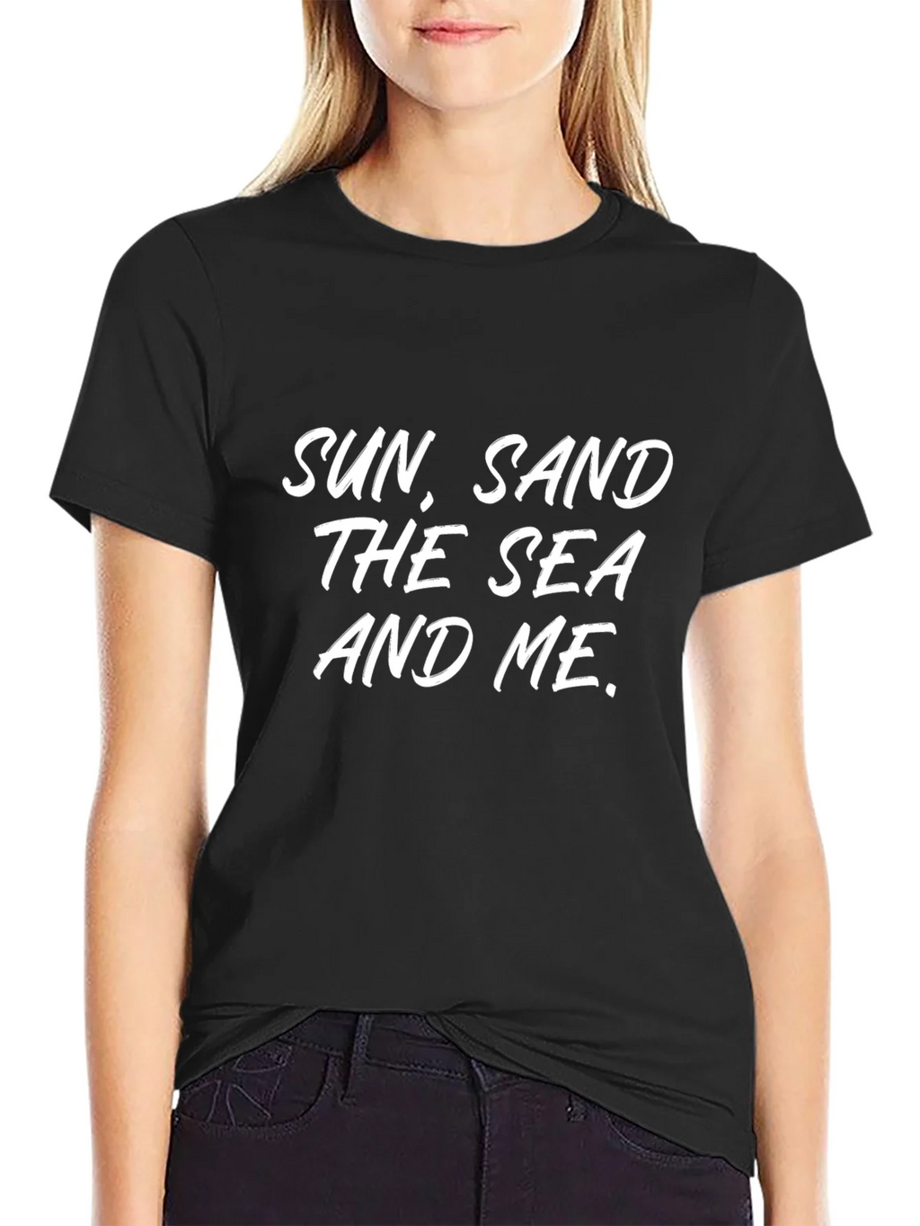 Sun Sand The Sea and Me Black T-Shirt