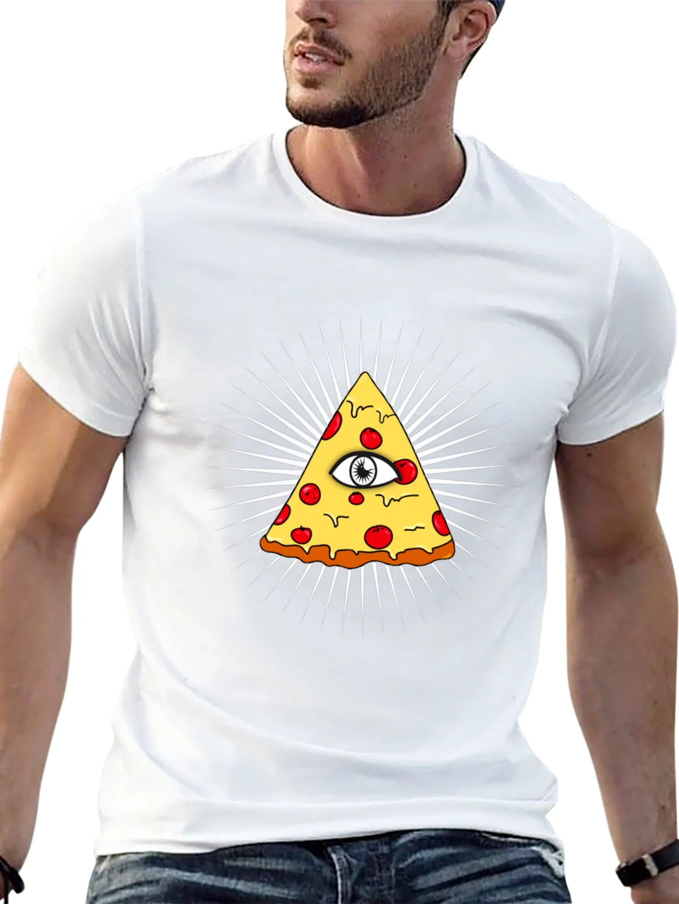 Pizza Illuminati T-Shirt - All Seeing Eye Slice Tee