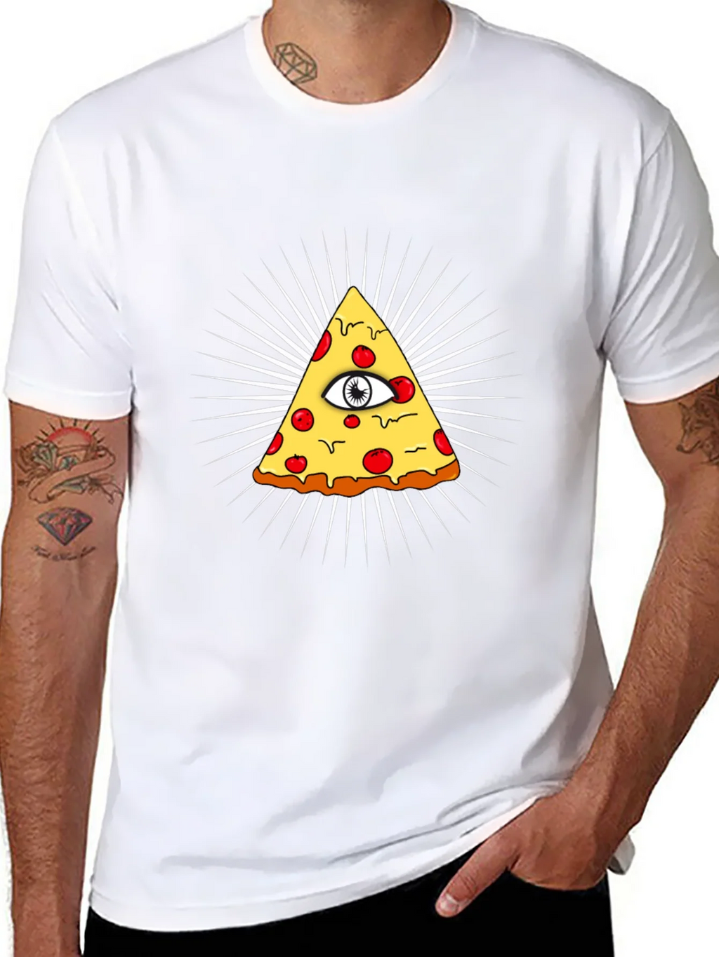 Pizza Illuminati T-Shirt - All Seeing Eye Slice Tee
