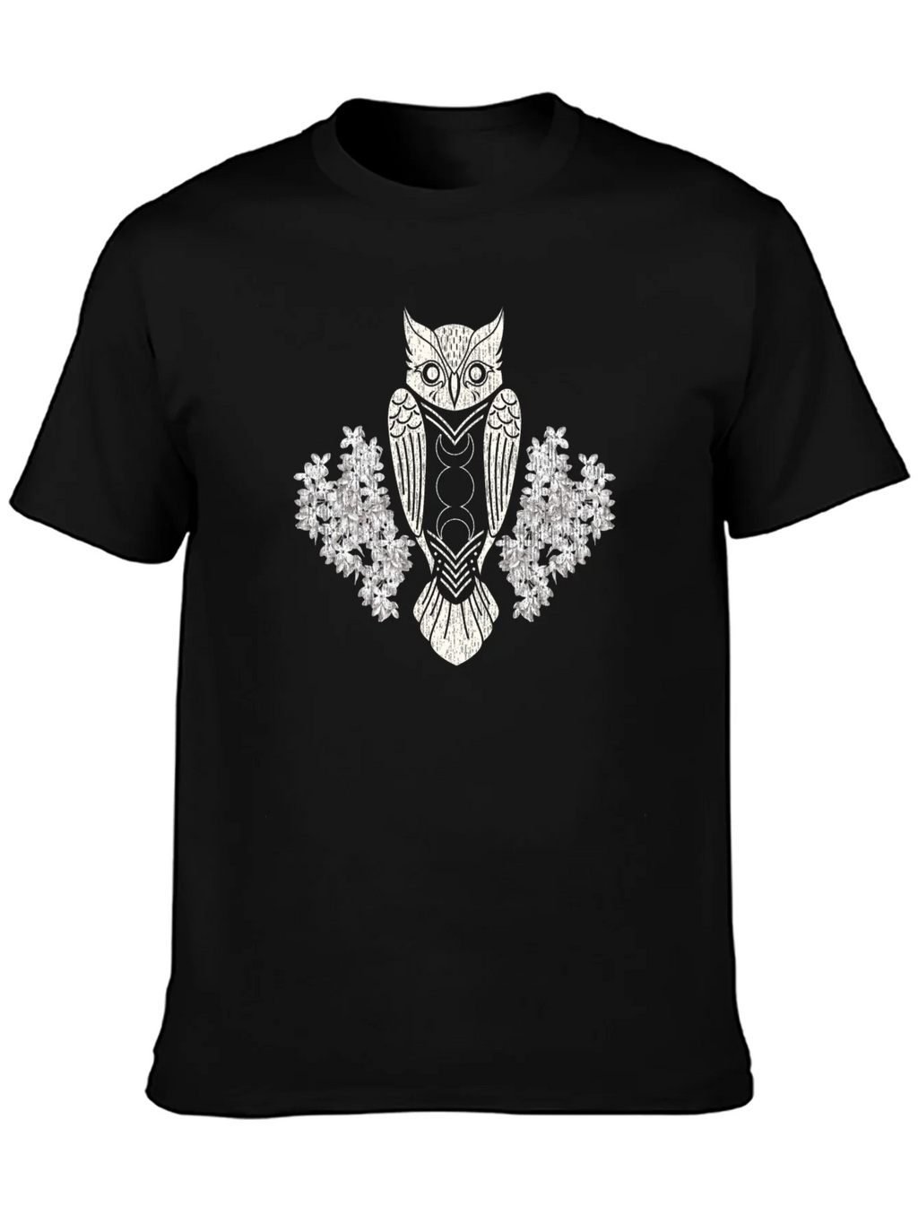Mystic Owl Graphic Tee - Black Cotton Blend T-Shirt