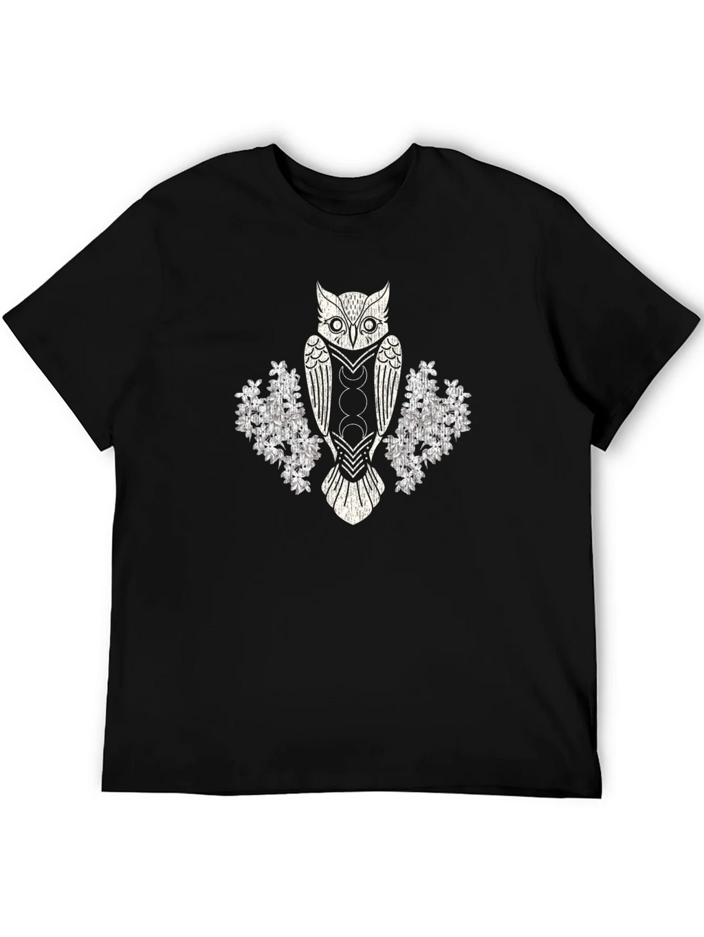 Mystic Owl Graphic Tee - Black Cotton Blend T-Shirt