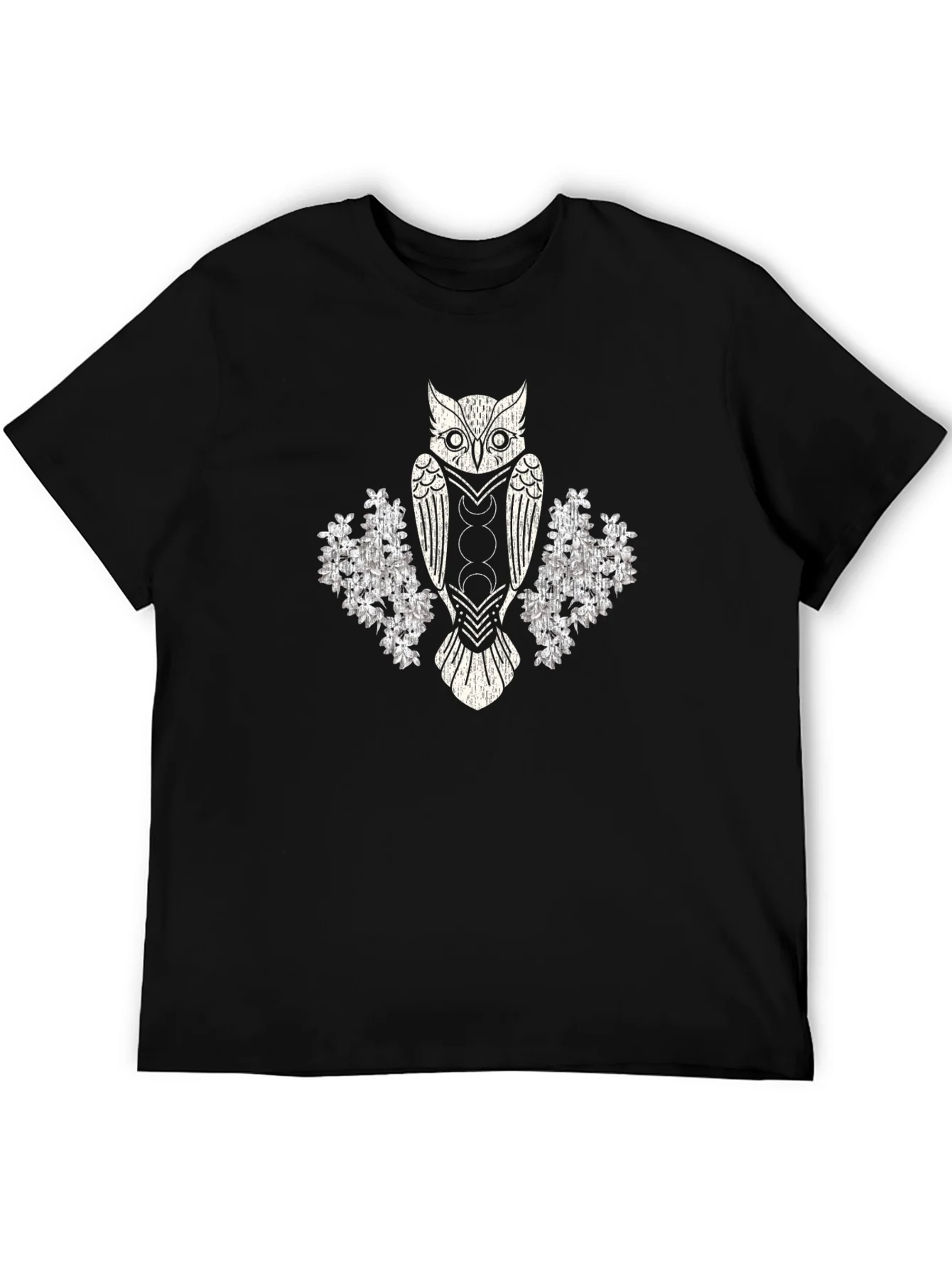 Mystic Owl Graphic Tee - Black Cotton Blend T-Shirt