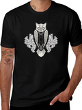 Mystic Owl Graphic Tee - Black Cotton Blend T-Shirt