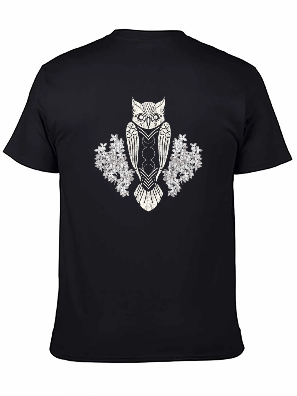 Mystic Owl Graphic Tee - Black Cotton Blend T-Shirt