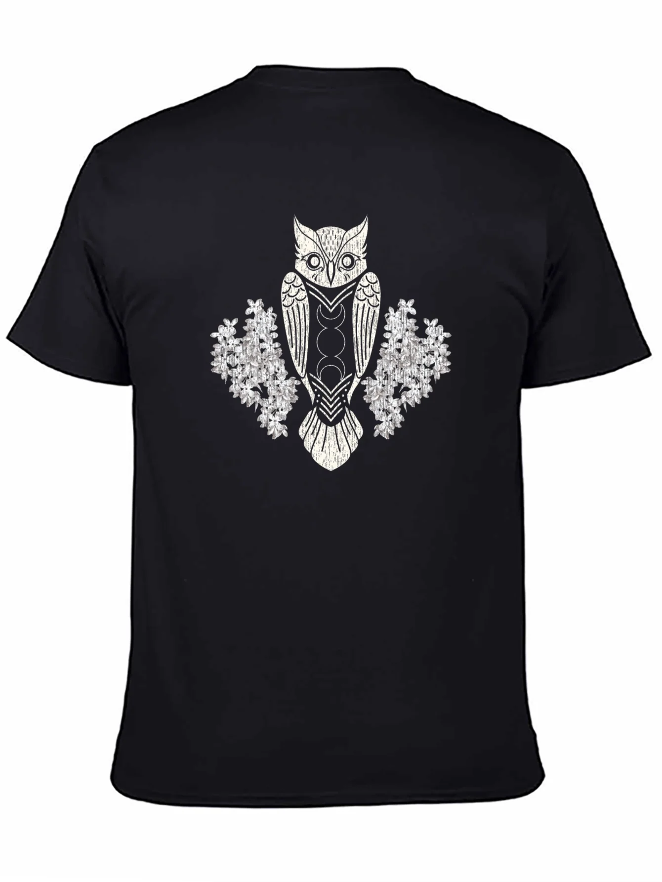 Mystic Owl Graphic Tee - Black Cotton Blend T-Shirt