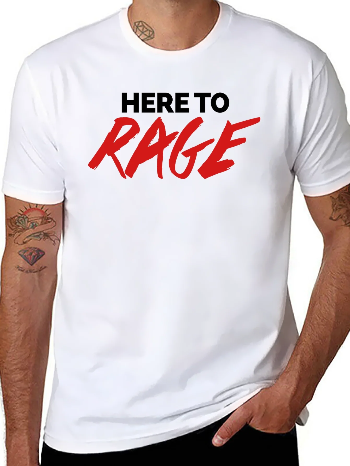Here To Rage Black Graphic T-Shirt