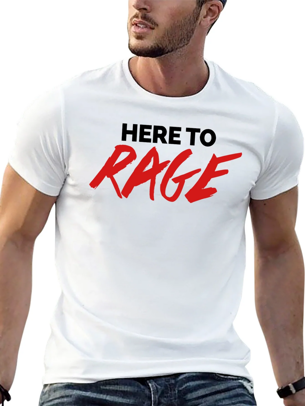Here To Rage Black Graphic T-Shirt