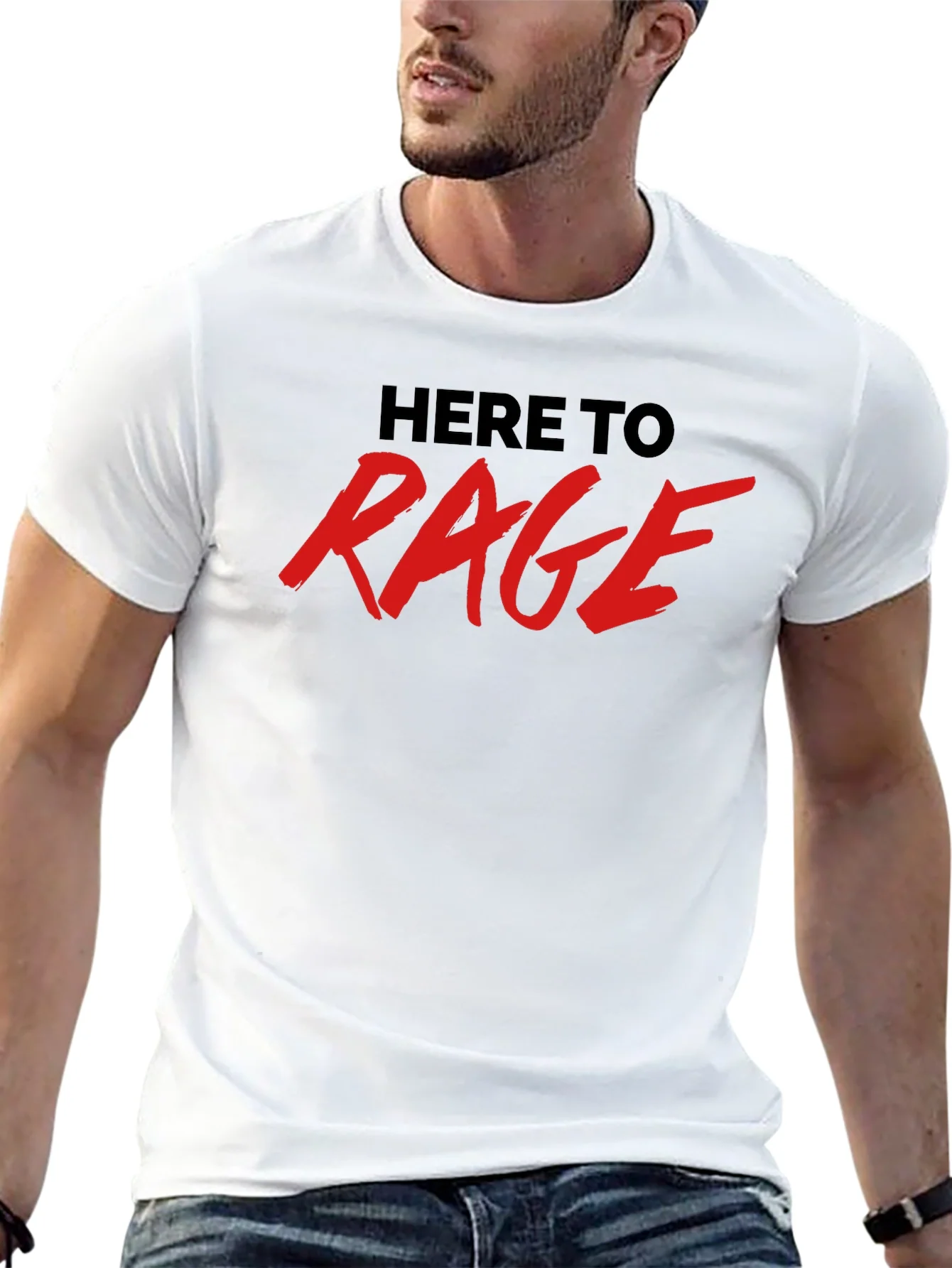 Here To Rage Black Graphic T-Shirt