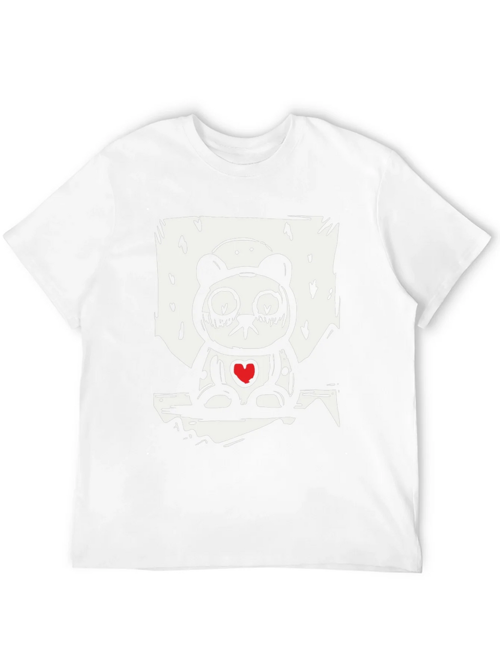 Sad Panda Heart Graphic Tee - Black