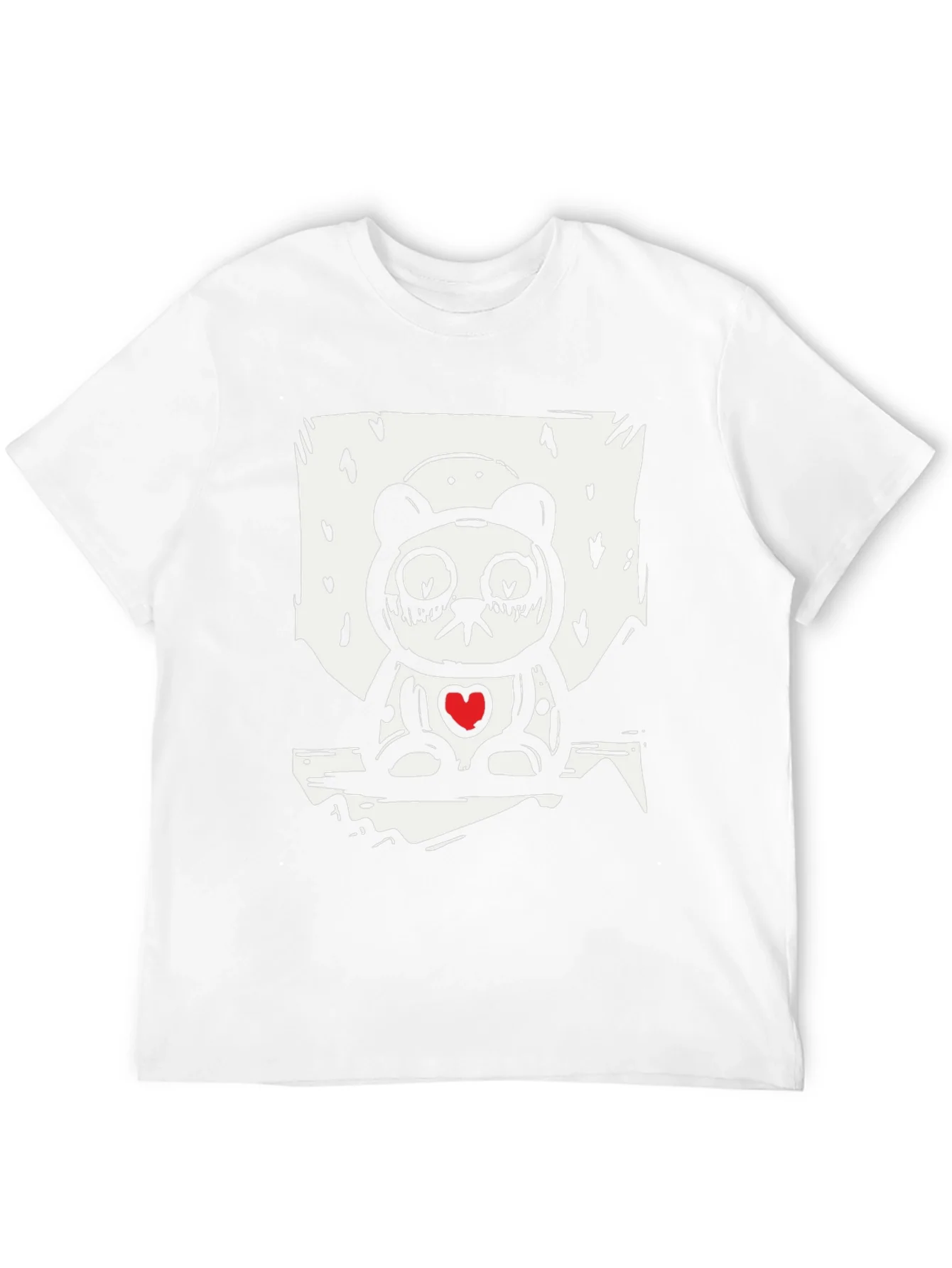 Sad Panda Heart Graphic Tee - Black