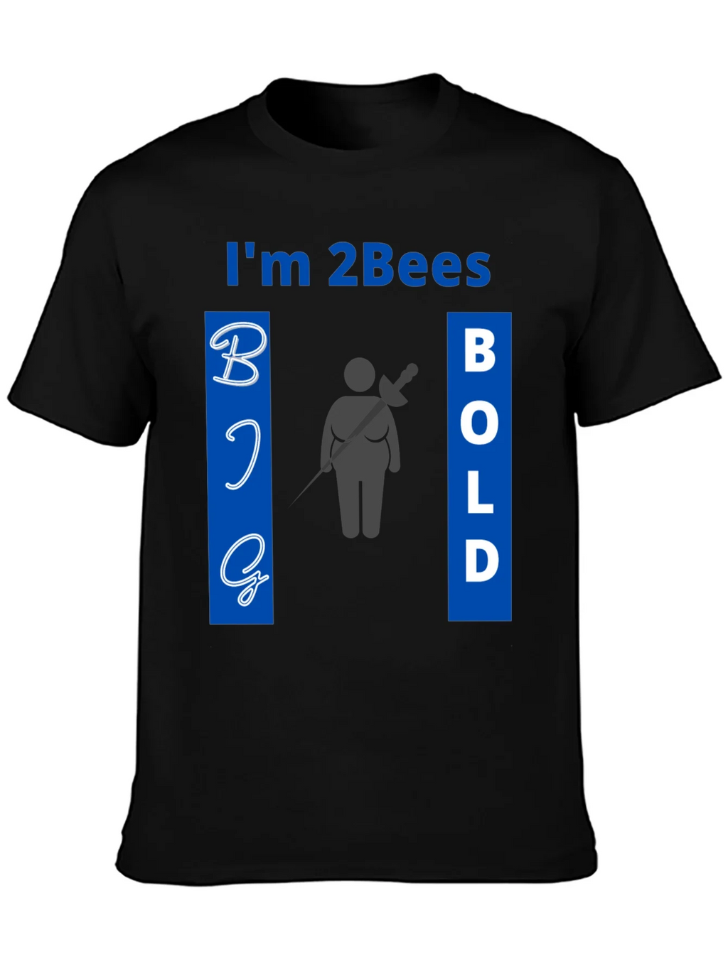 Im 2Bees Big Bold Black Graphic Tee Shirt
