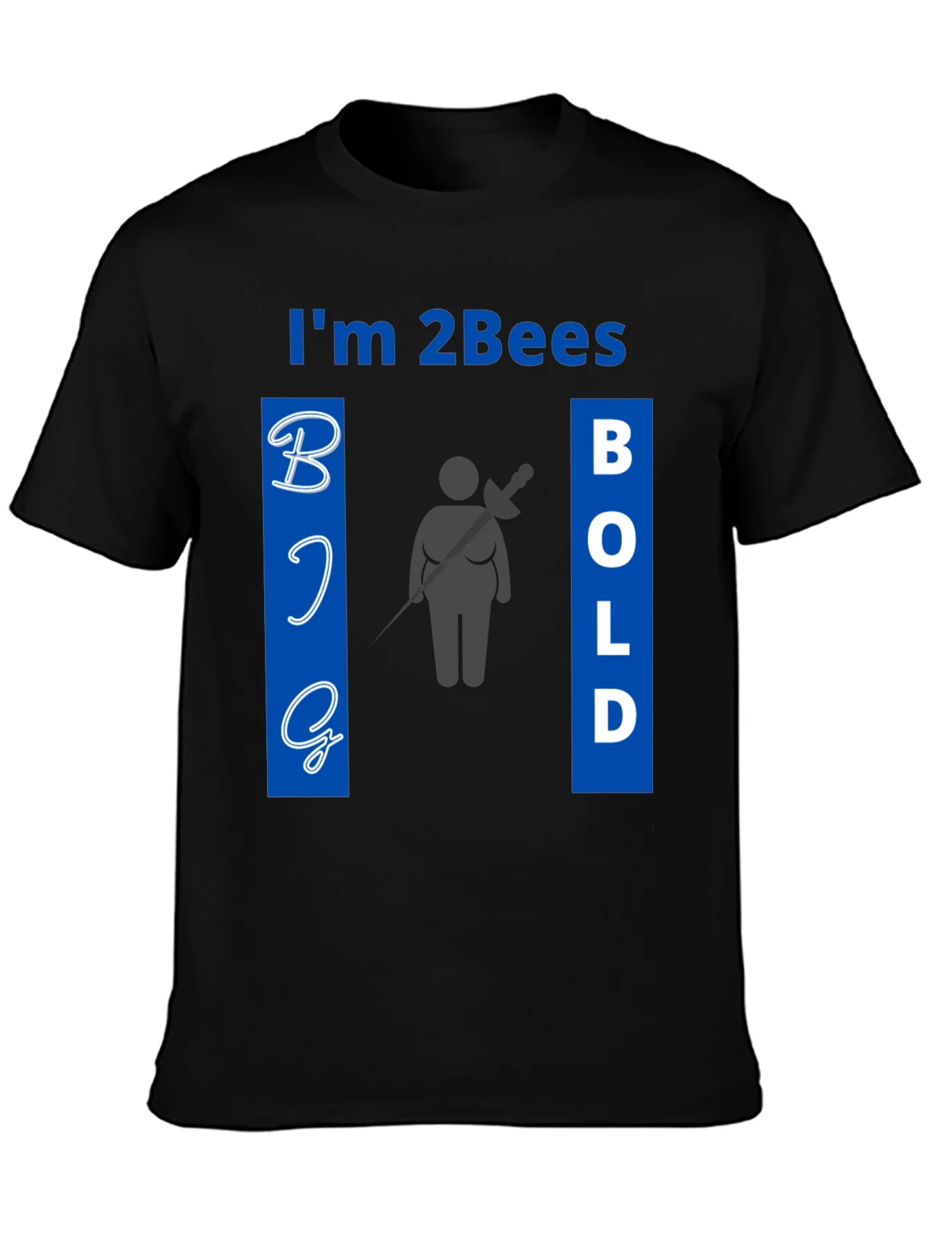 Im 2Bees Big Bold Black Graphic Tee Shirt