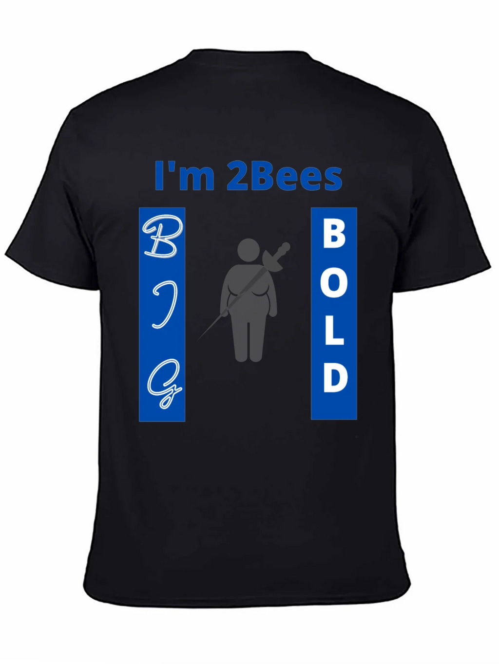 Im 2Bees Big Bold Black Graphic Tee Shirt