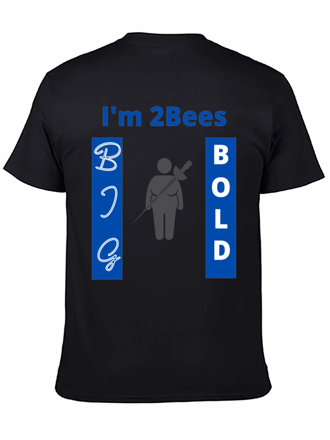 Im 2Bees Big Bold Black Graphic Tee Shirt