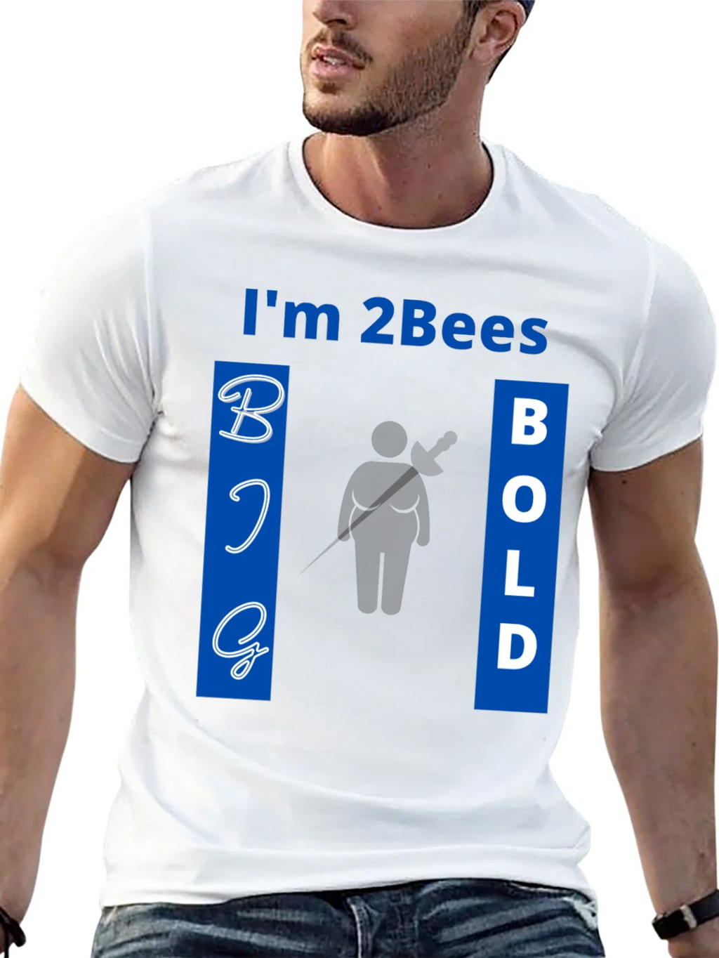 Im 2Bees Big Bold Black Graphic Tee Shirt