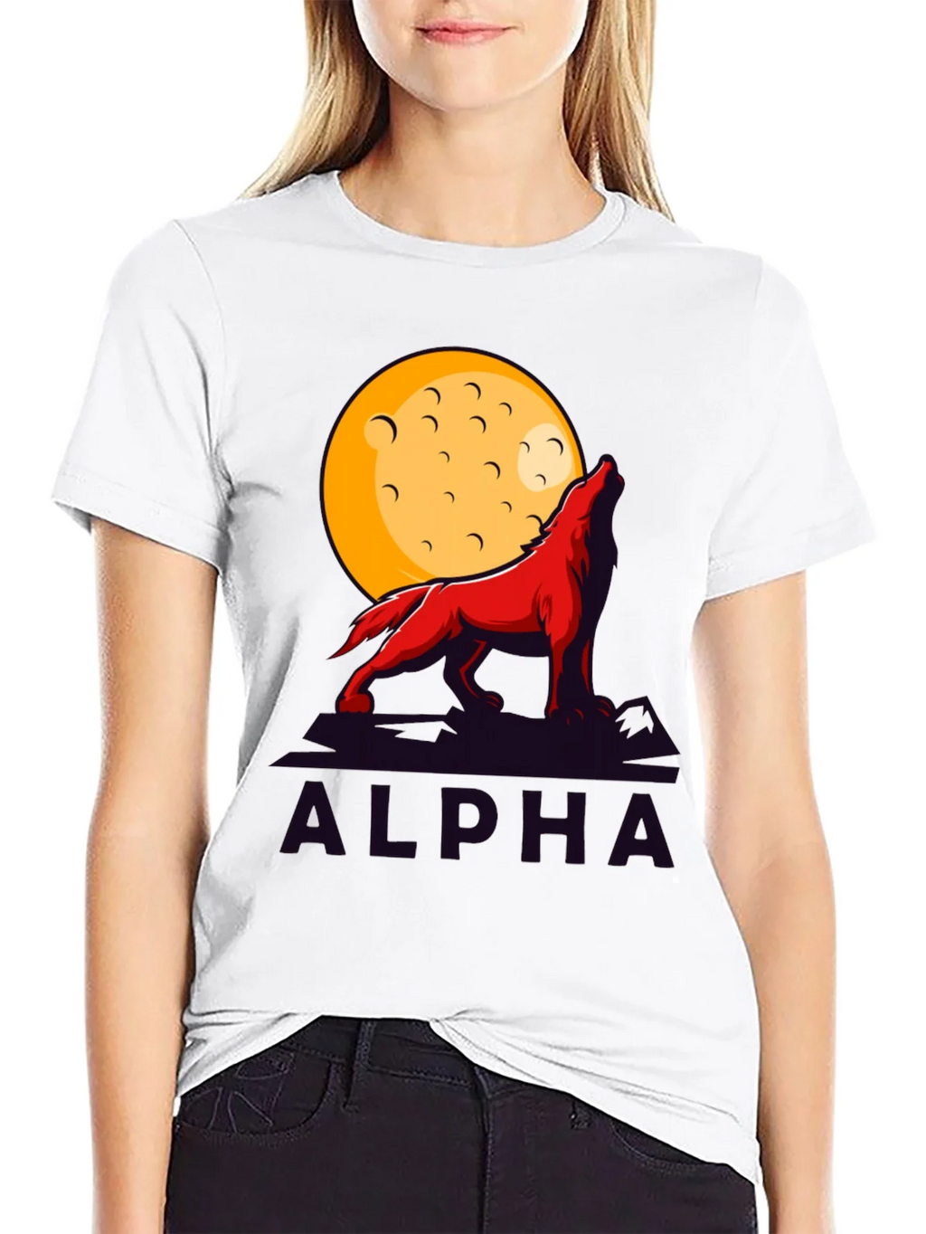 Alpha Wolf Moon Graphic Tee - Bold Statement Shirt