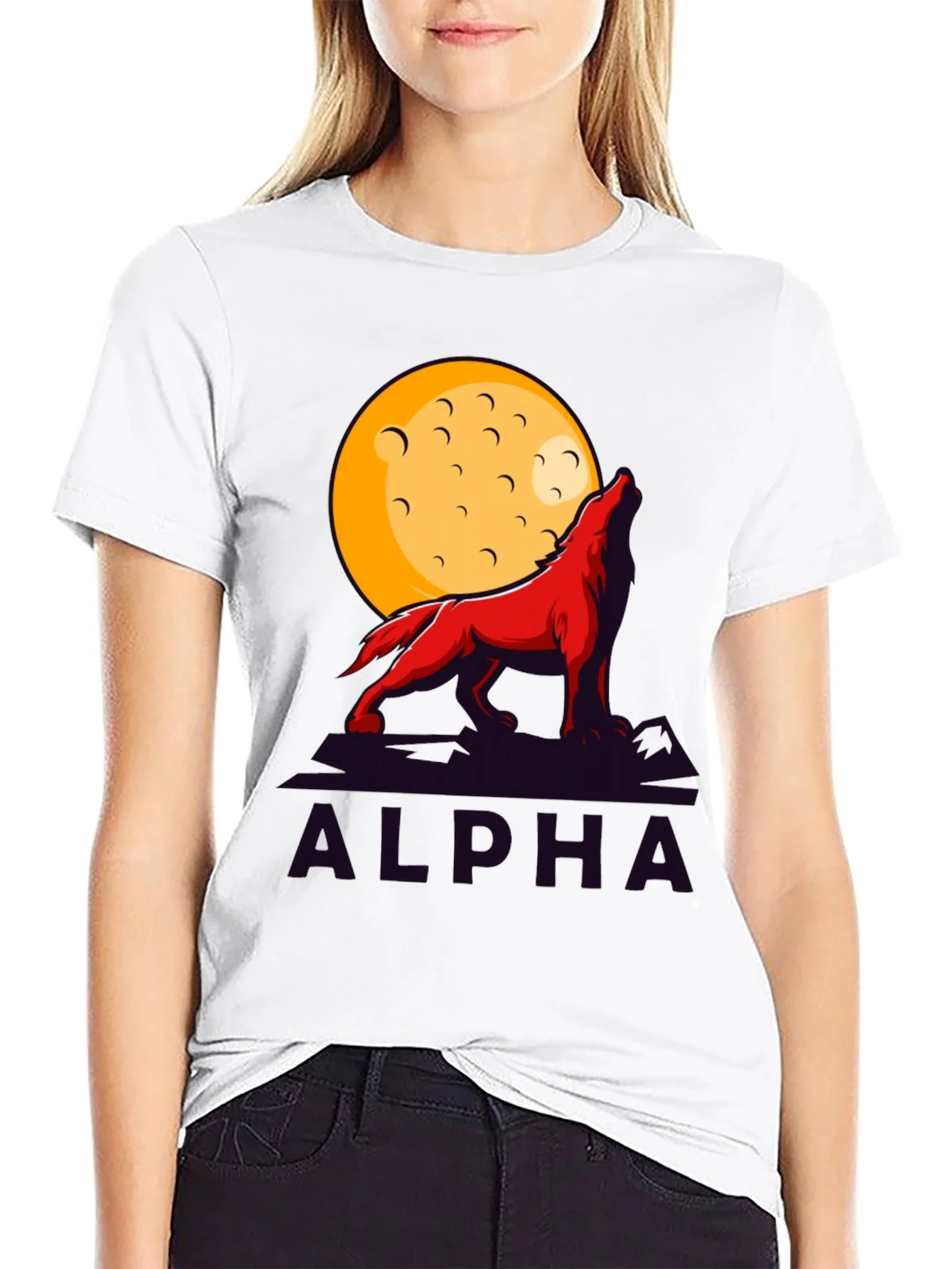 Alpha Wolf Moon Graphic Tee - Bold Statement Shirt