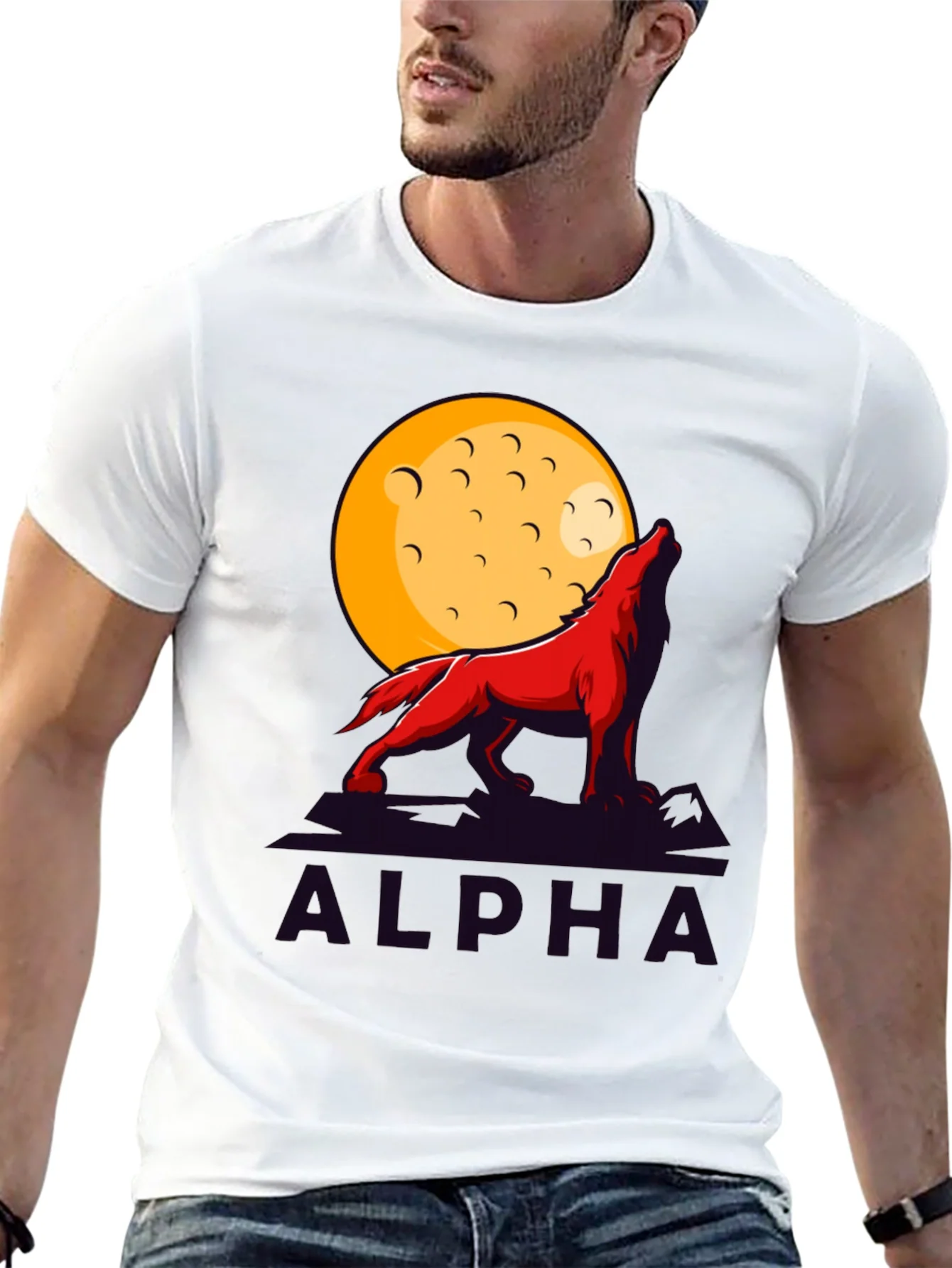 Alpha Wolf Moon Graphic Tee - Bold Statement Shirt