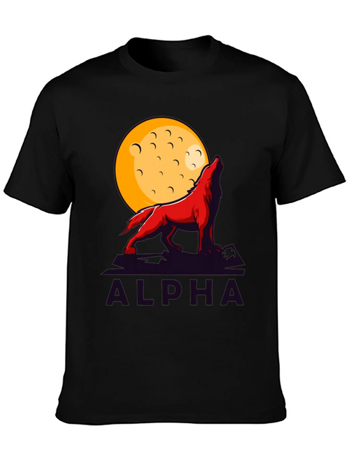 Alpha Wolf Moon Graphic Tee - Bold Statement Shirt