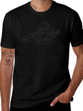 Urban Sketch Black T-Shirt - Cityscape Design