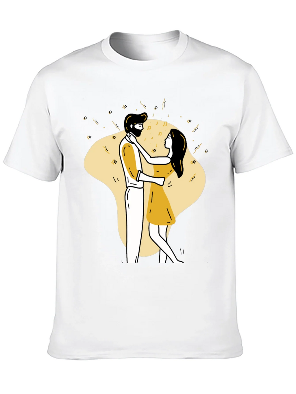 Dancing Couple Graphic Tee - Black Unisex T-Shirt