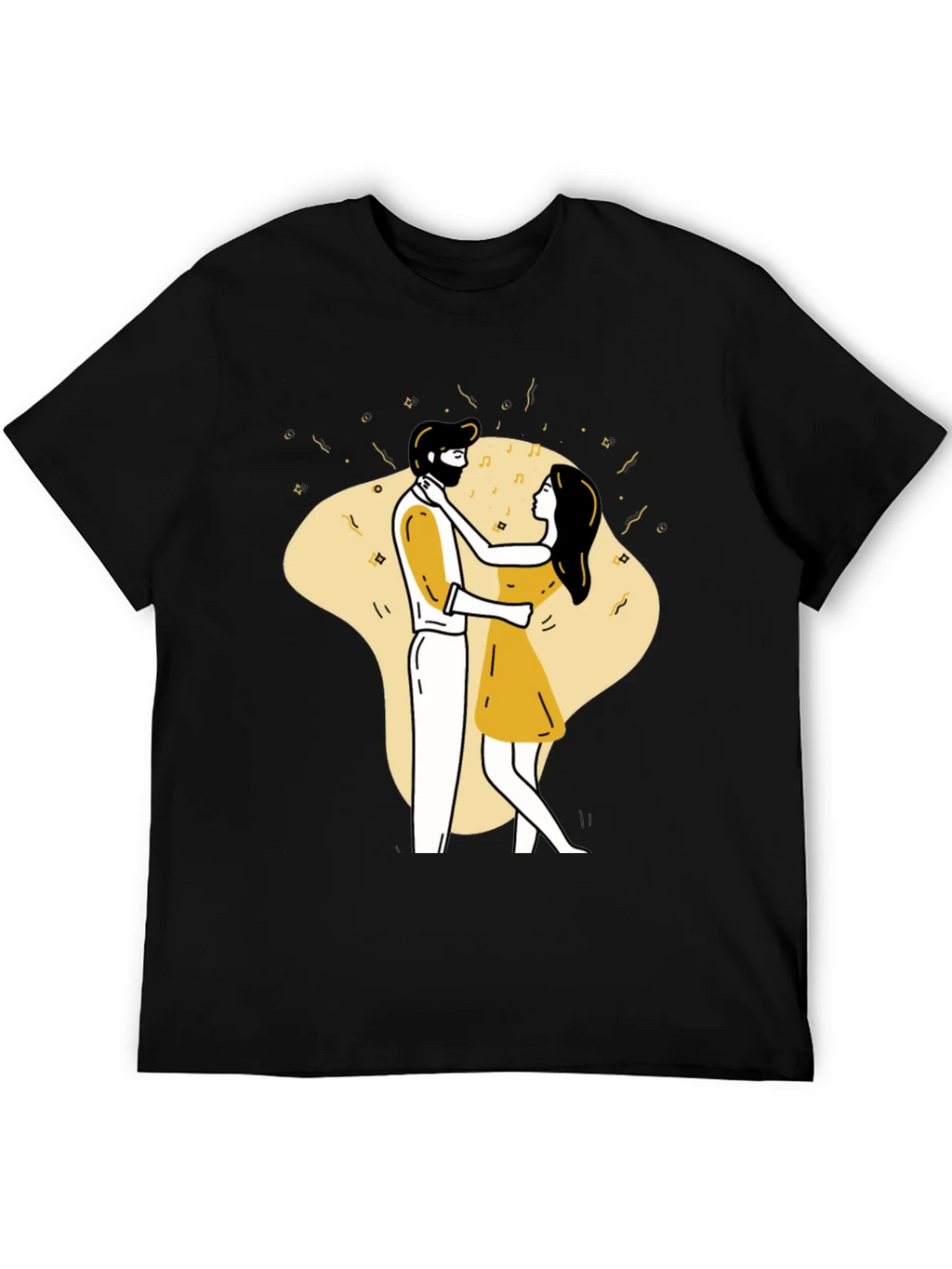 Dancing Couple Graphic Tee - Black Unisex T-Shirt
