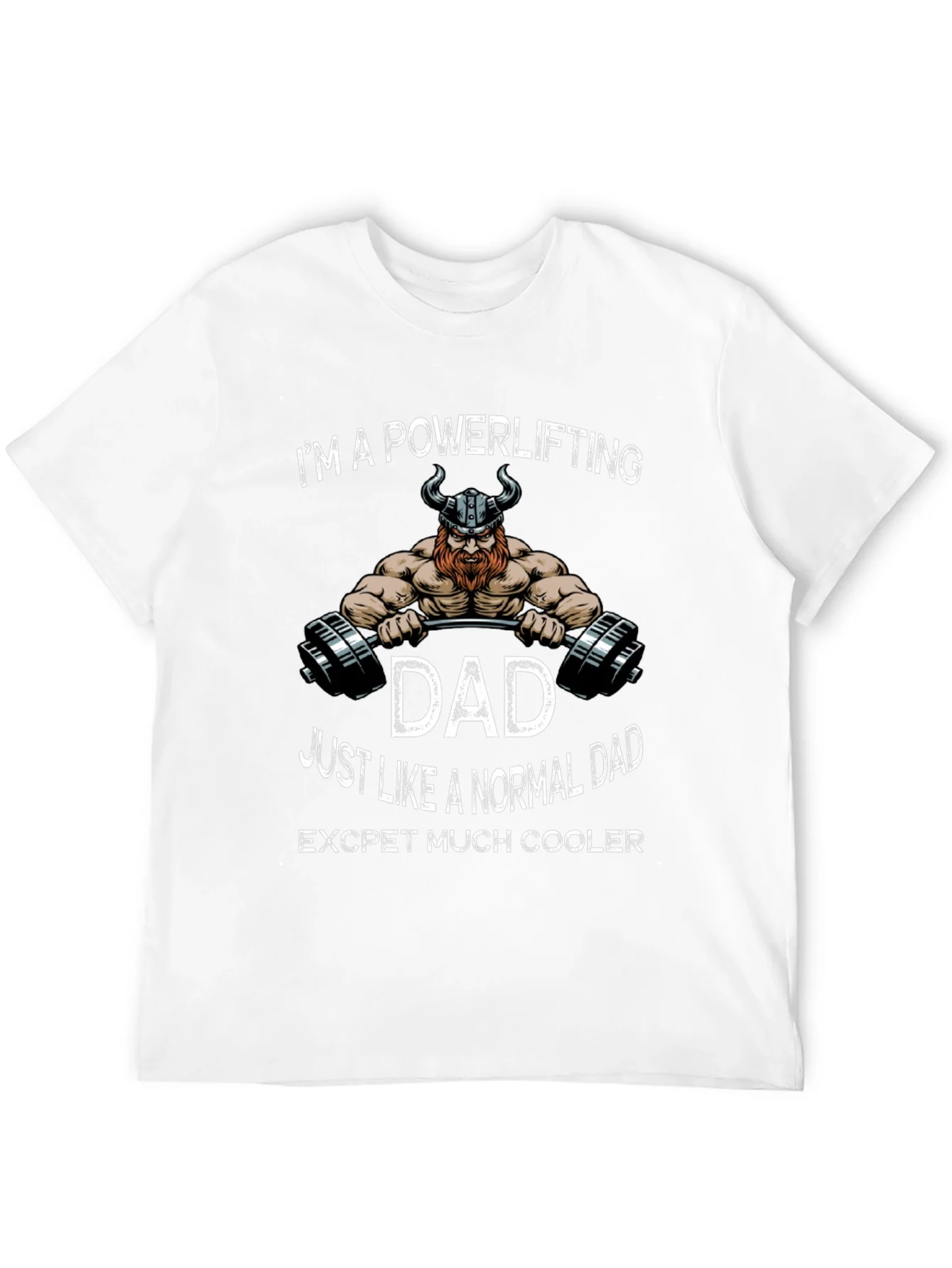 Powerlifting Dad Graphic T-Shirt - Cool Viking Design