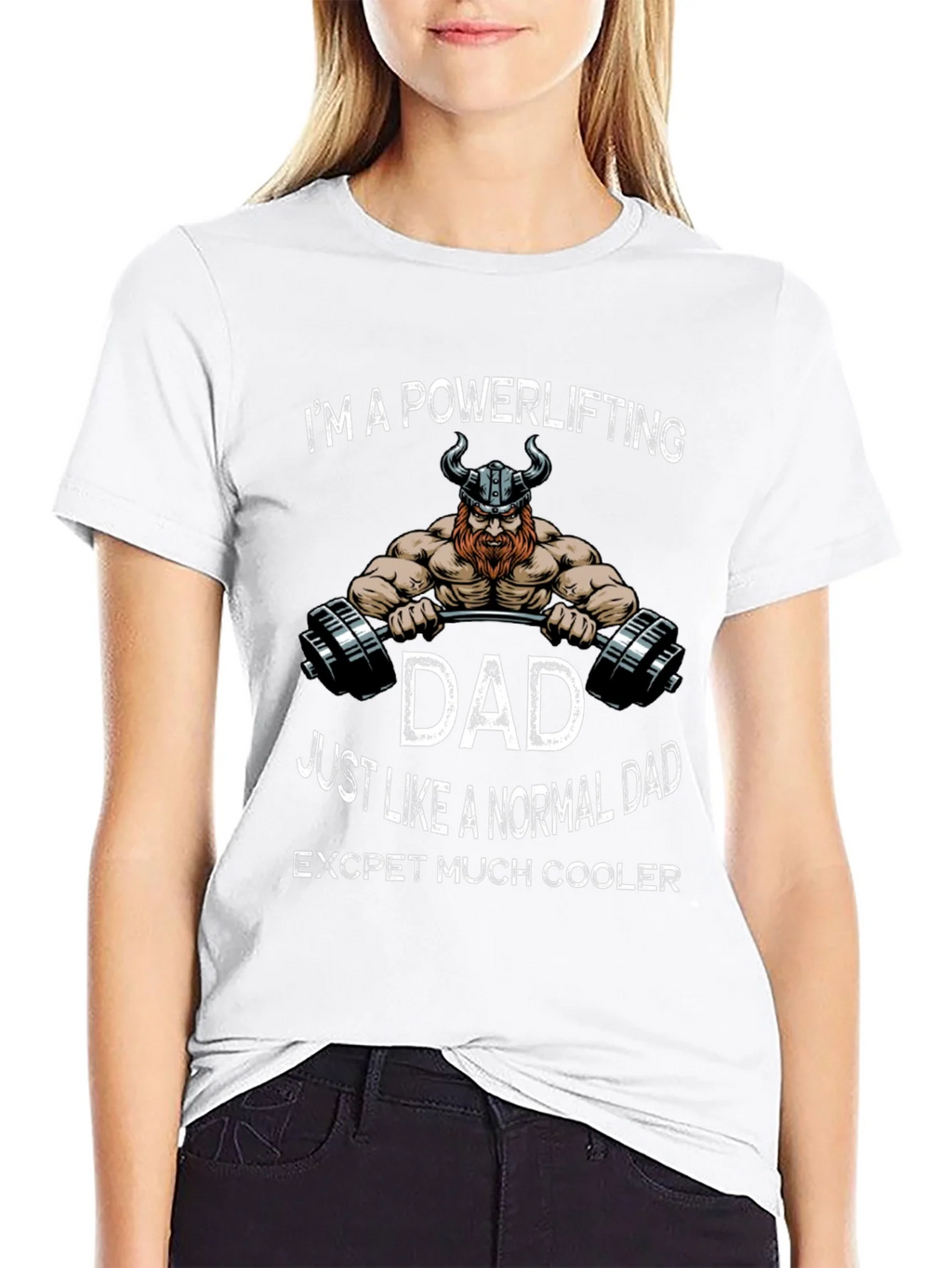 Powerlifting Dad Graphic T-Shirt - Cool Viking Design
