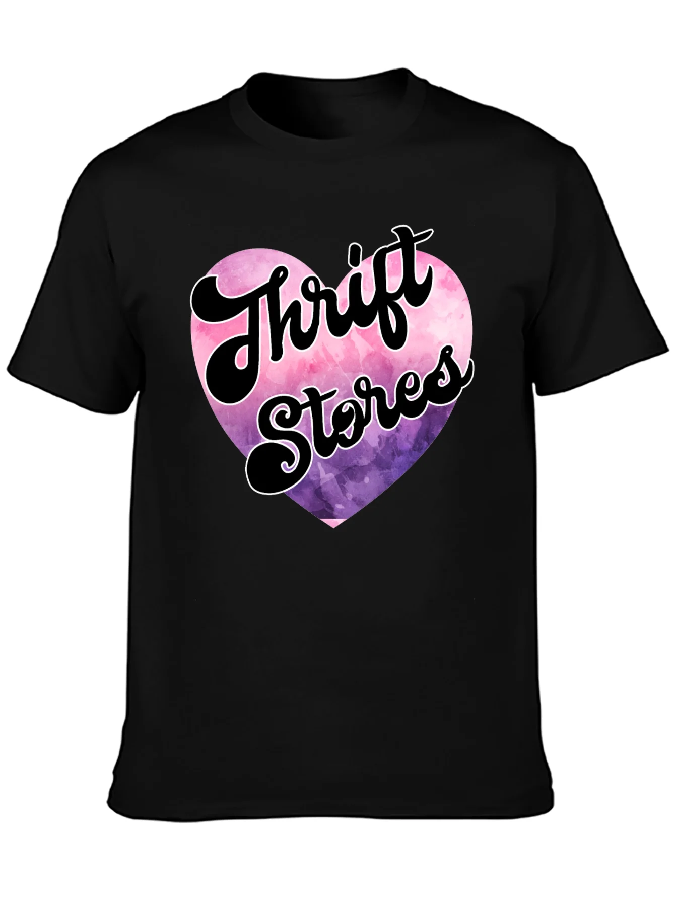 Thrift Stores Heart Graphic Tee - Black