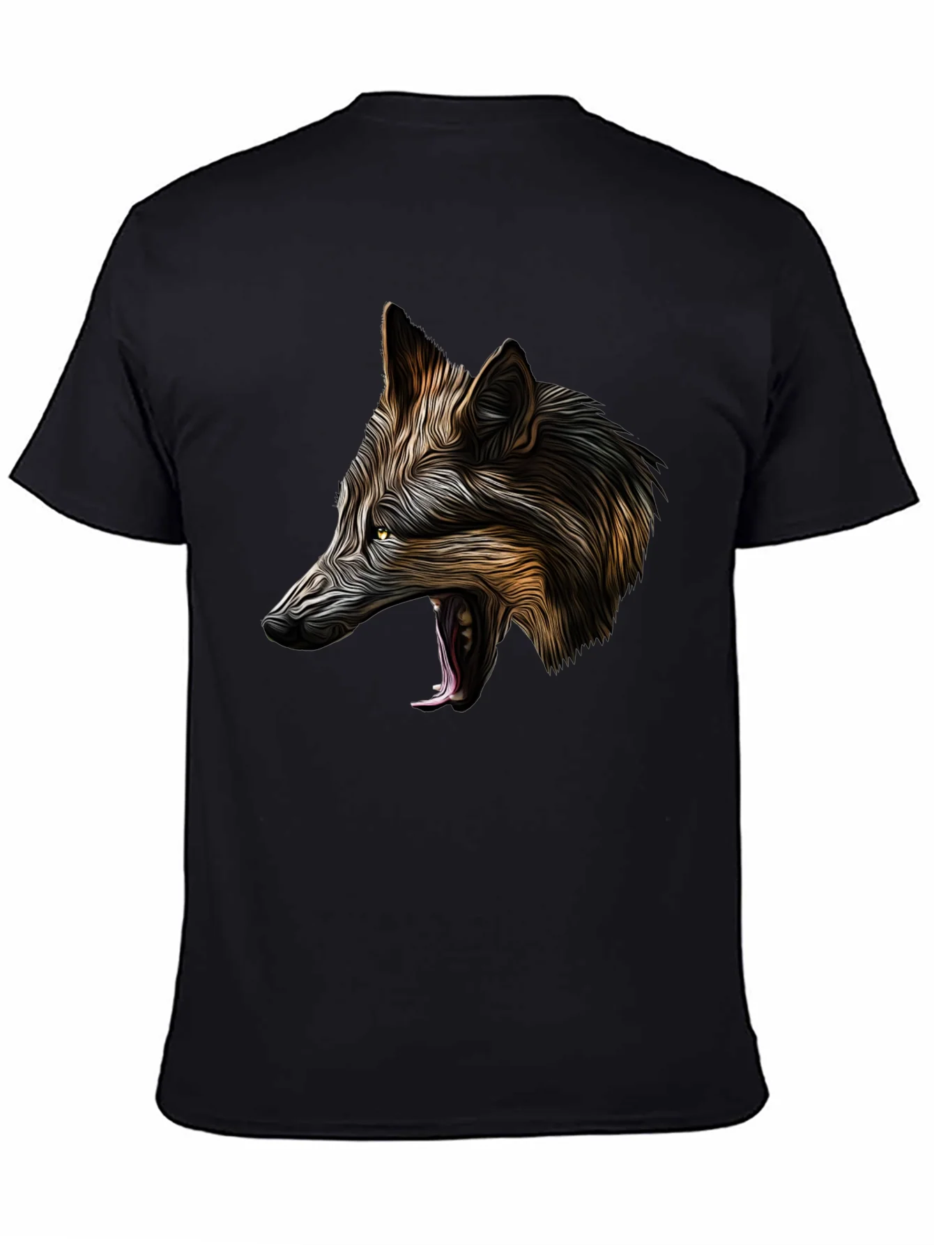 Wolf Graphic Black T-Shirt - Bold Animal Design