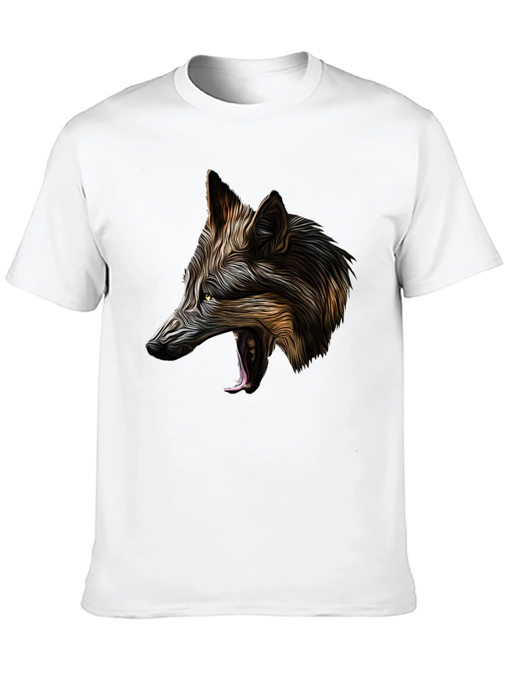 Wolf Graphic Black T-Shirt - Bold Animal Design