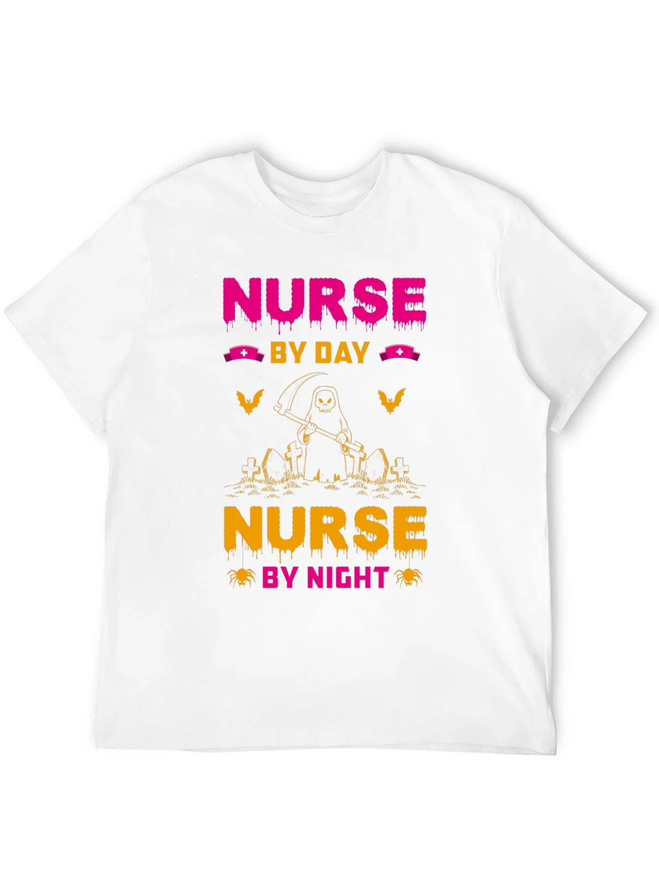 Nurse By Day By Night Black Graphic T-Shirt