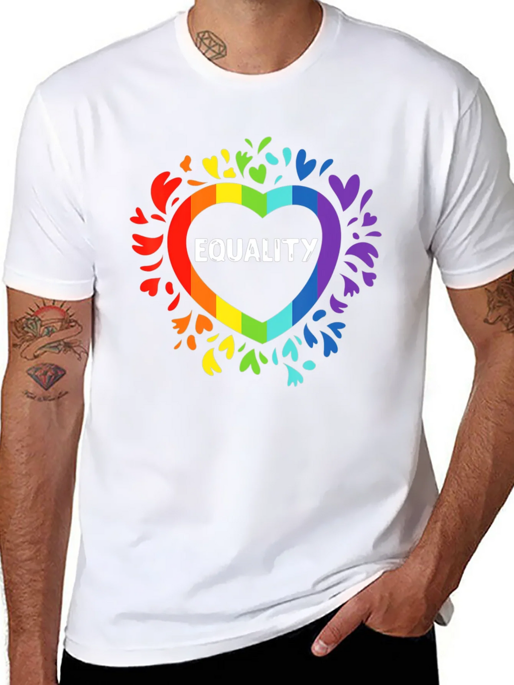Equality Rainbow Heart T-Shirt LGBTQ+ Pride