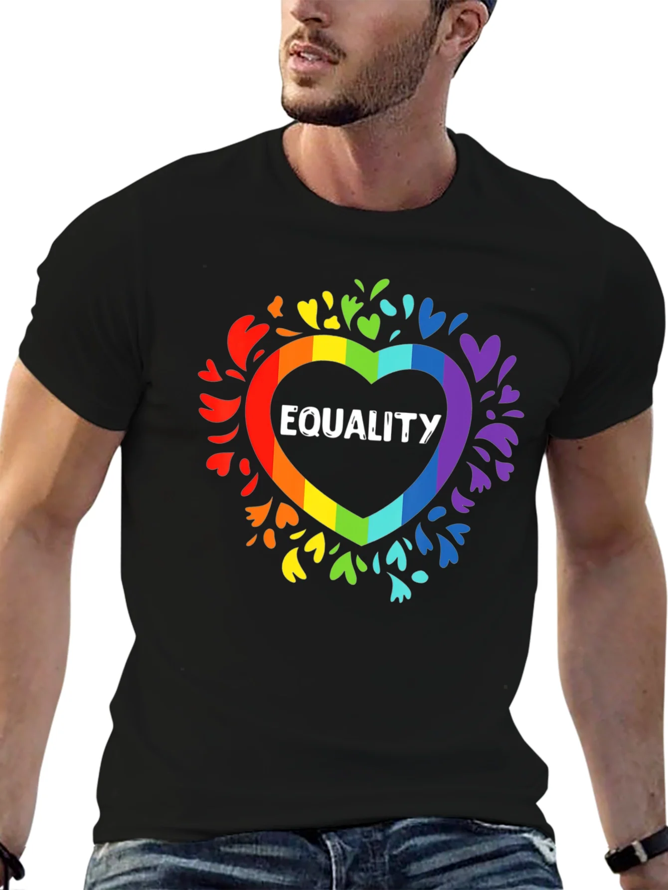 Equality Rainbow Heart T-Shirt LGBTQ+ Pride