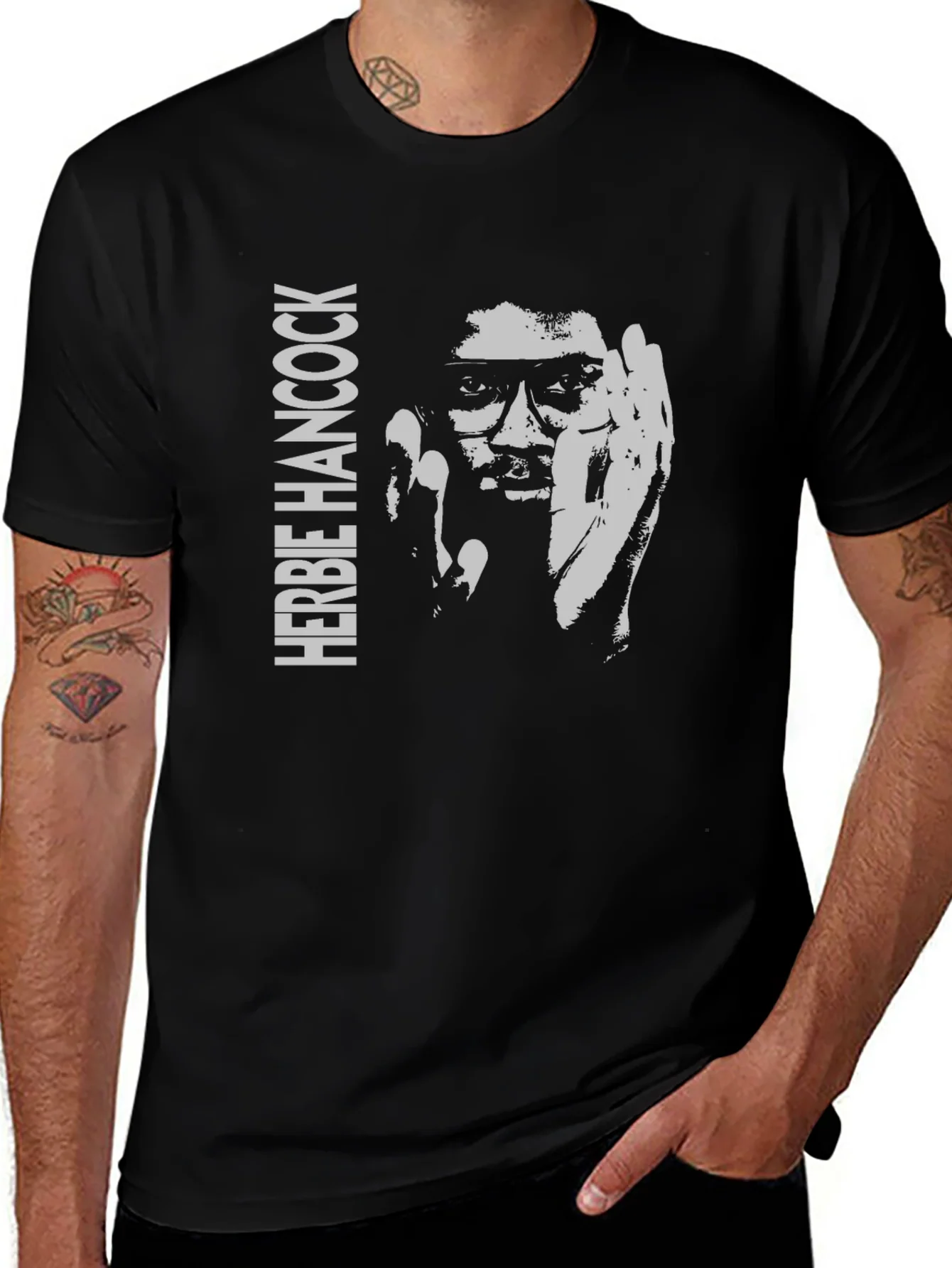 Herbie Hancock Graphic T-Shirt - Black Cotton Tee