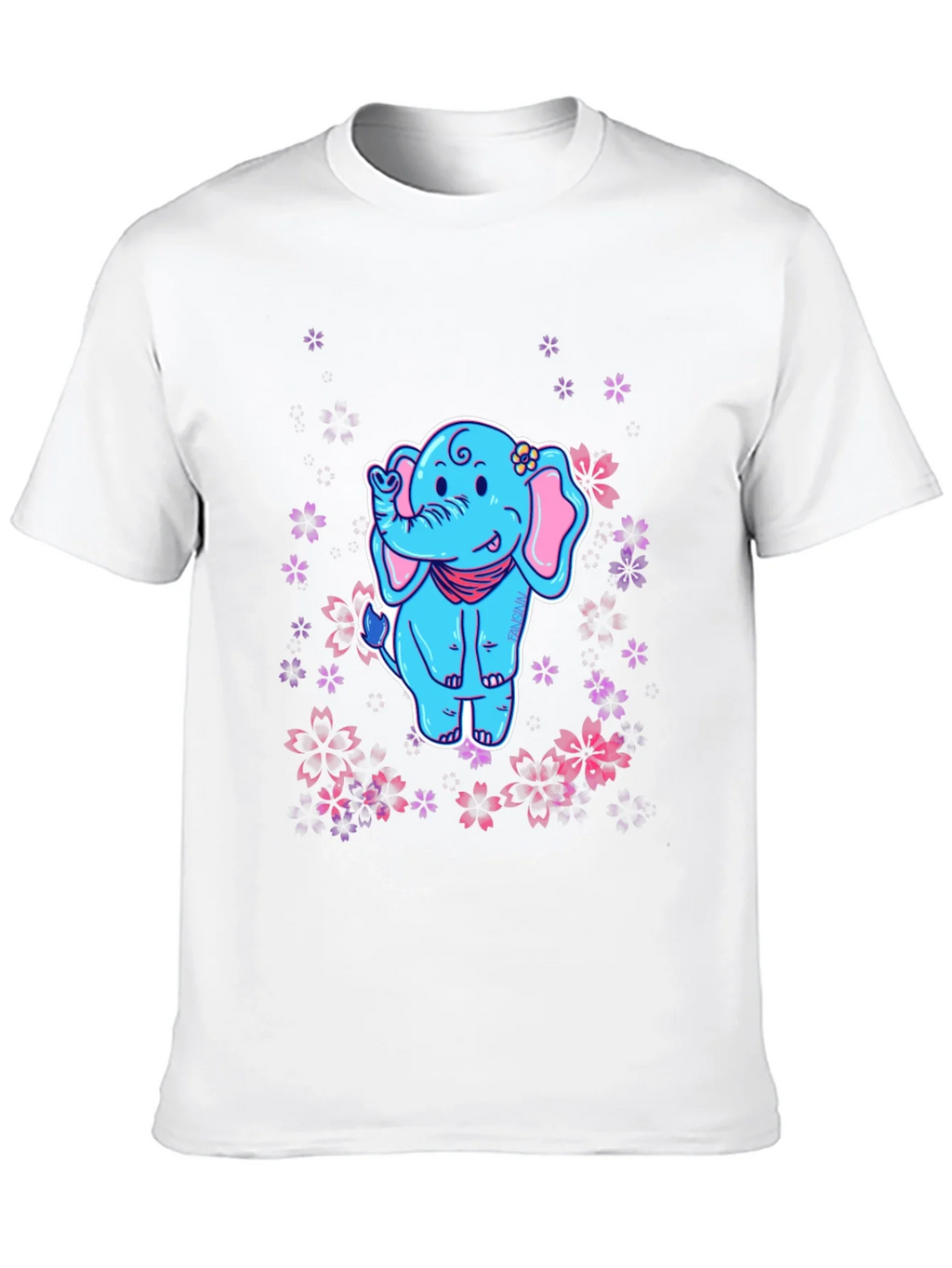 Elephant Sakura T-Shirt - Cute Cartoon Tee