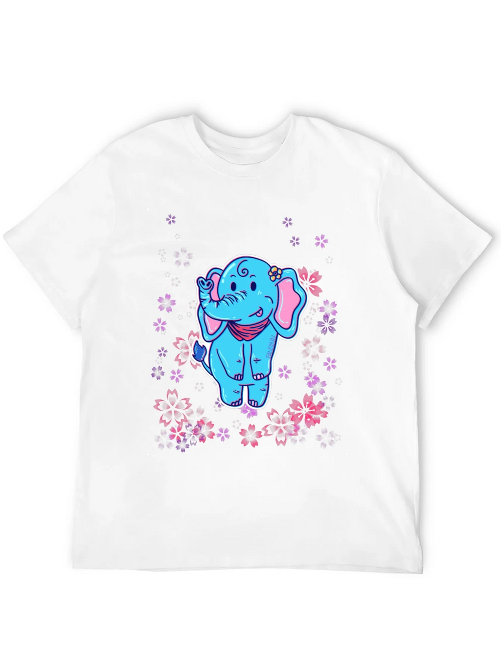 Elephant Sakura T-Shirt - Cute Cartoon Tee