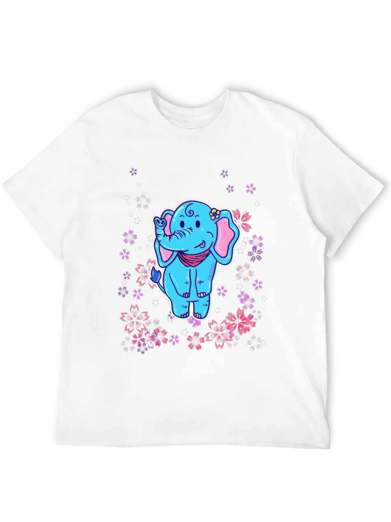 Elephant Sakura T-Shirt - Cute Cartoon Tee