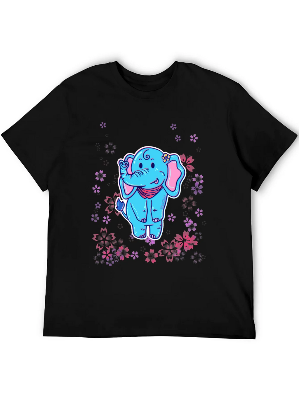 Elephant Sakura T-Shirt - Cute Cartoon Tee