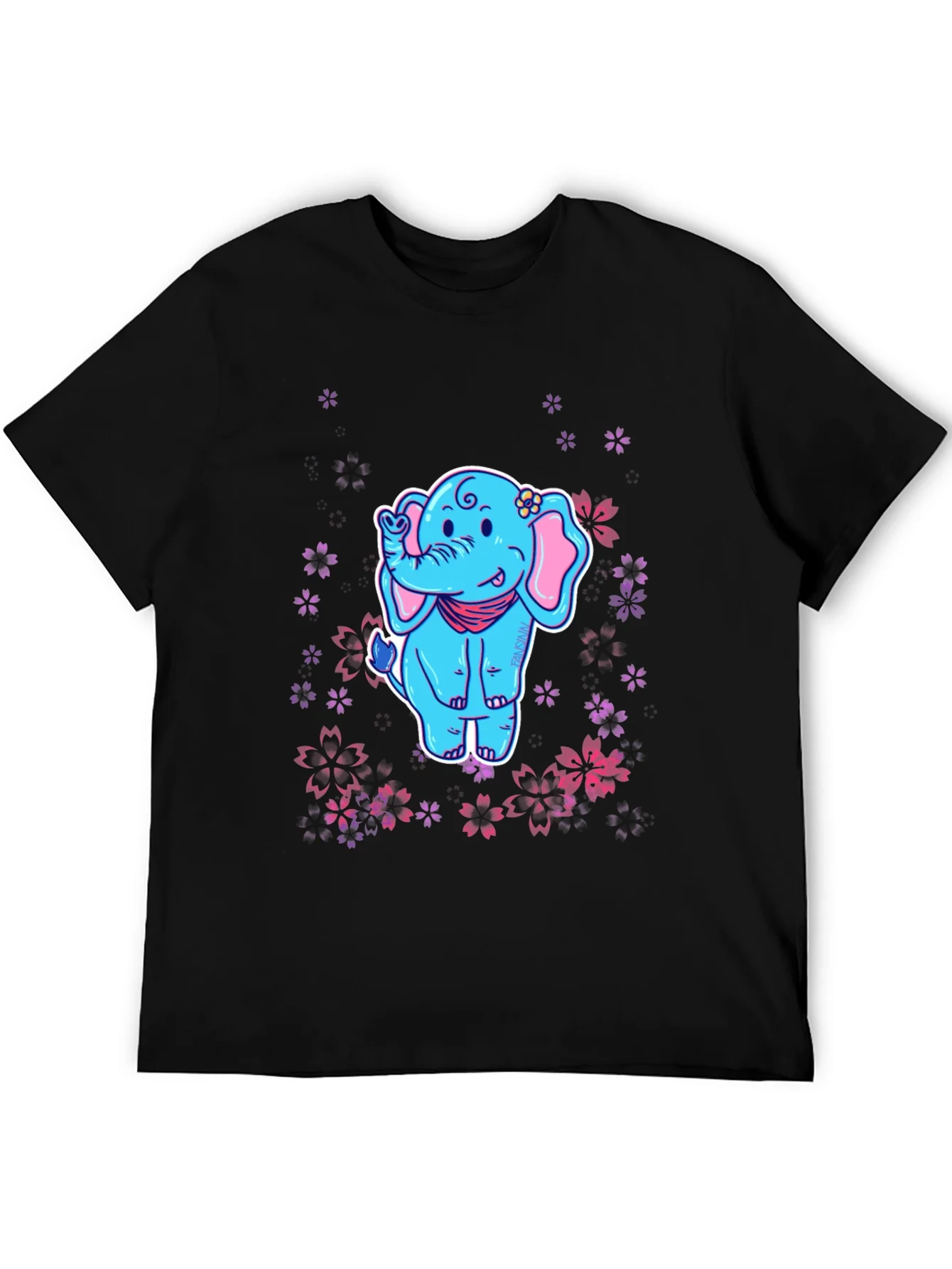 Elephant Sakura T-Shirt - Cute Cartoon Tee