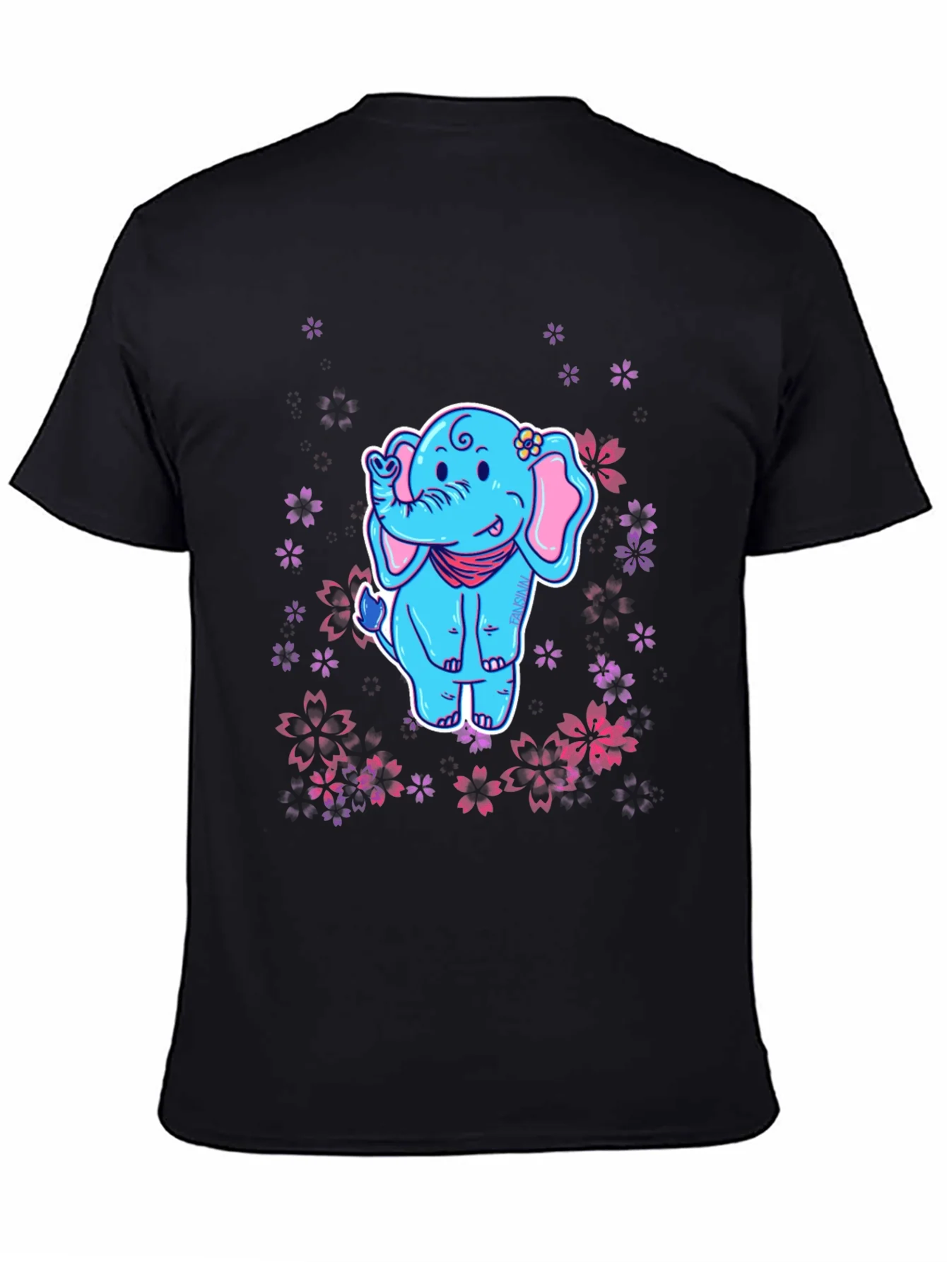 Elephant Sakura T-Shirt - Cute Cartoon Tee