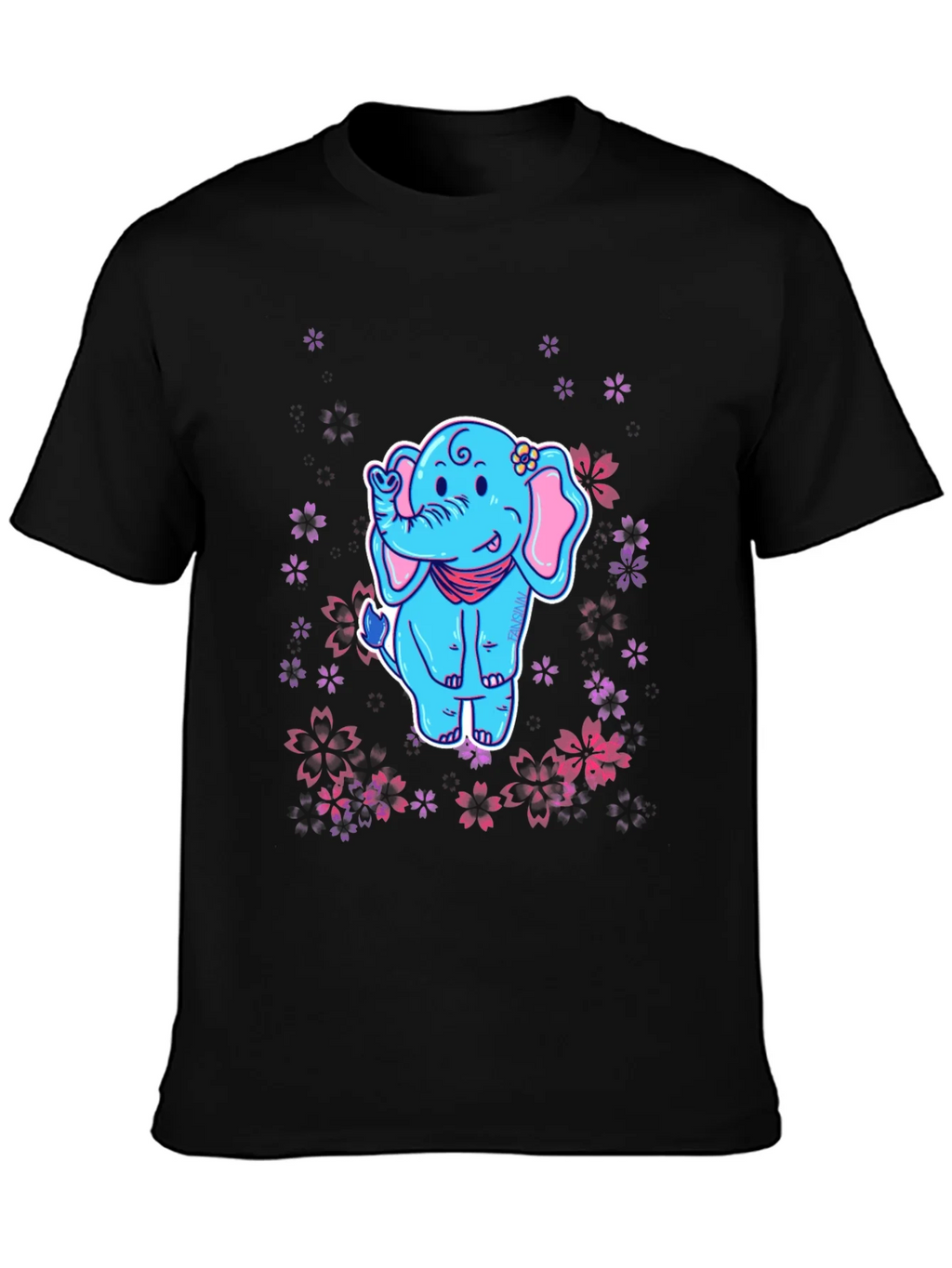 Elephant Sakura T-Shirt - Cute Cartoon Tee