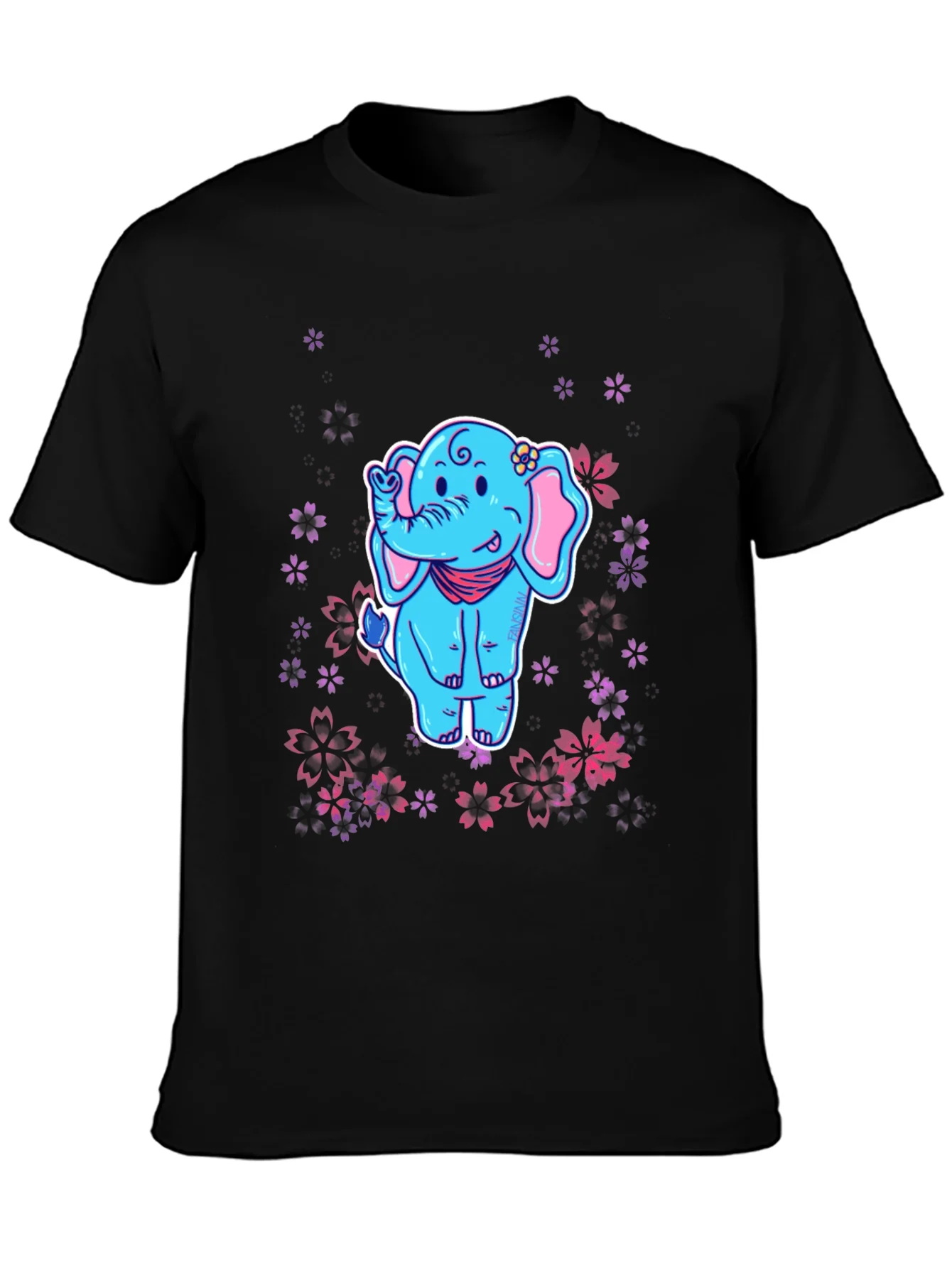 Elephant Sakura T-Shirt - Cute Cartoon Tee